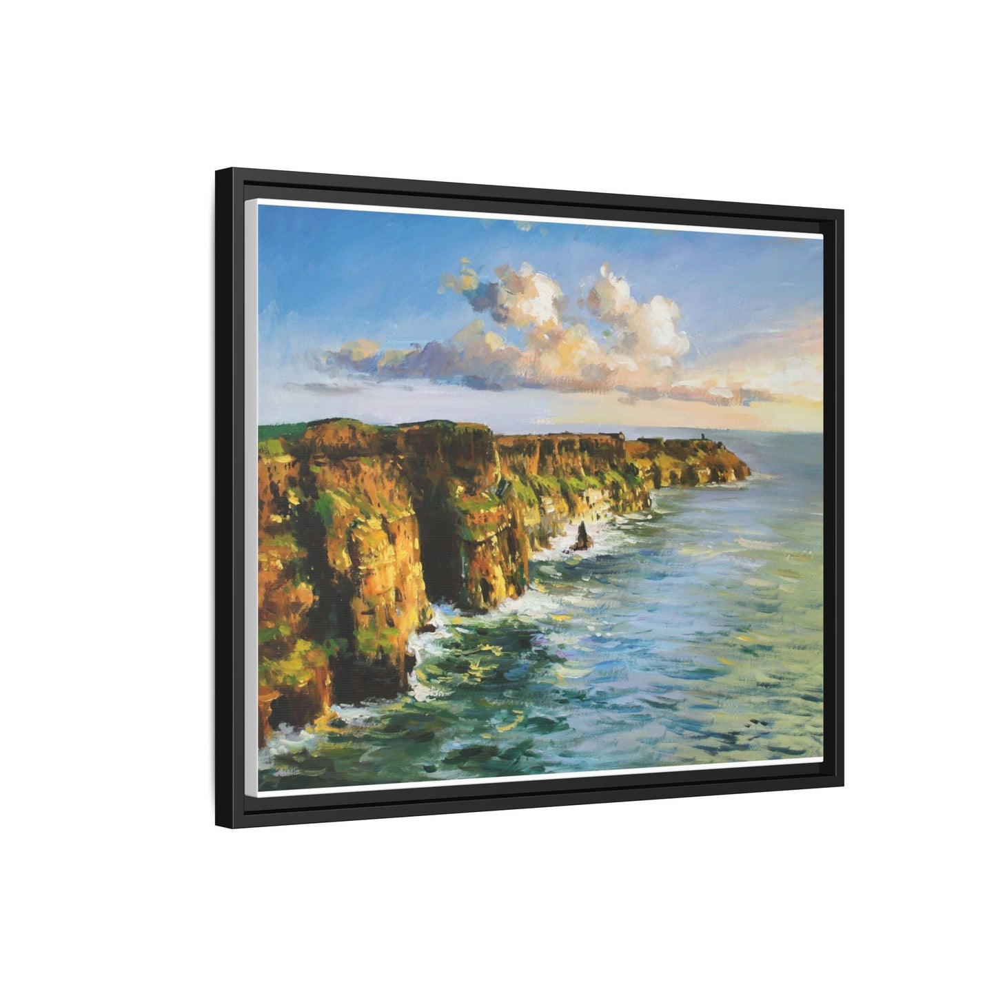 Cliffs of Moher wall art showcasing the dramatic Irish coastline, printed on high-quality canvas to bring natural beauty into your home décor.