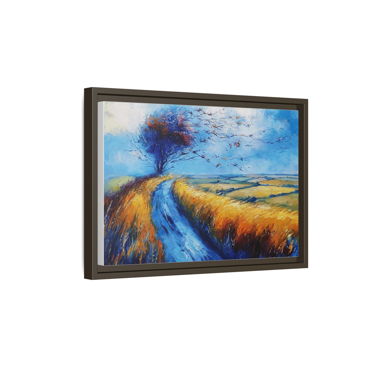 Autumn Leaves Scattering in Premium Pinewood Frame and Timeless Home Décor