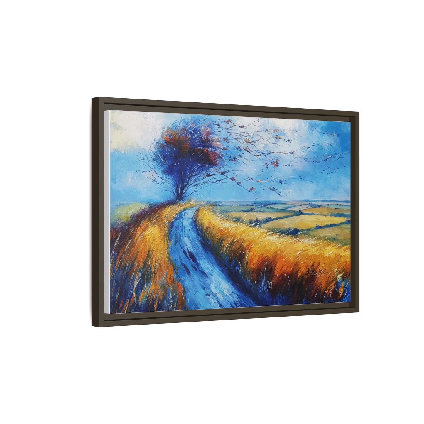 Autumn Leaves Scattering in Premium Pinewood Frame and Timeless Home Décor