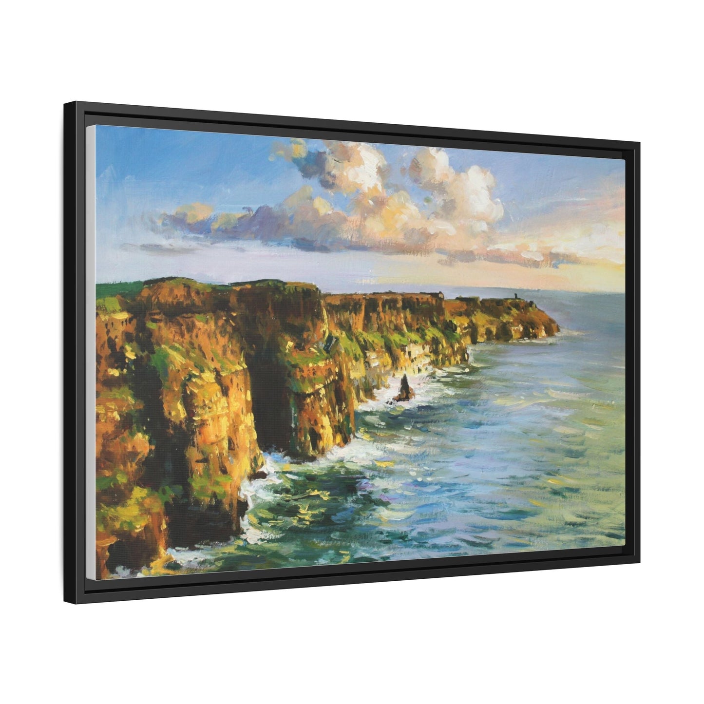 Cliffs of Moher wall art showcasing the dramatic Irish coastline, printed on high-quality canvas to bring natural beauty into your home décor.