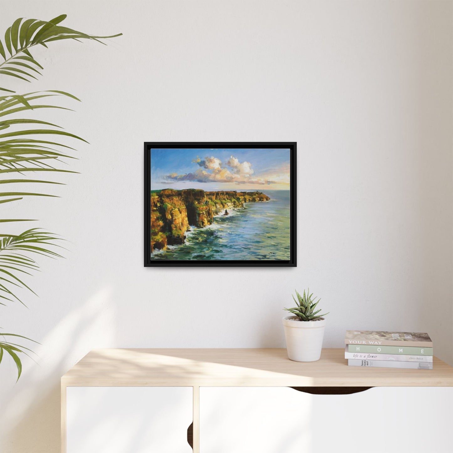 Cliffs of Moher wall art showcasing the dramatic Irish coastline, printed on high-quality canvas to bring natural beauty into your home décor.