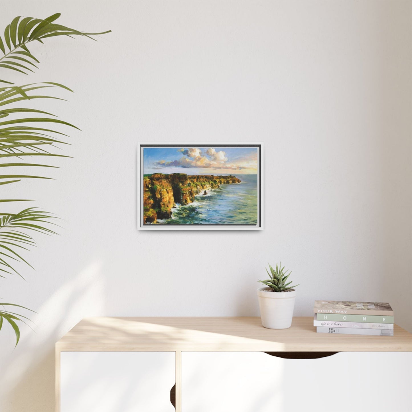 Cliffs of Moher wall art showcasing the dramatic Irish coastline, printed on high-quality canvas to bring natural beauty into your home décor.