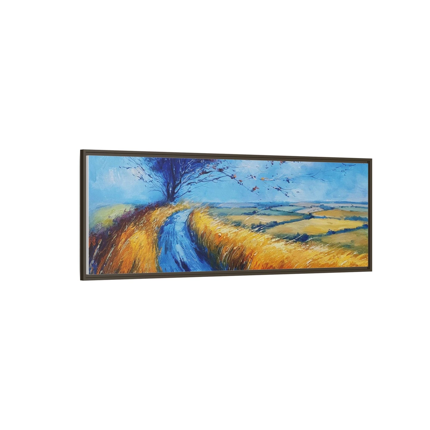 Autumn Leaves Scattering in Premium Pinewood Frame and Timeless Home Décor