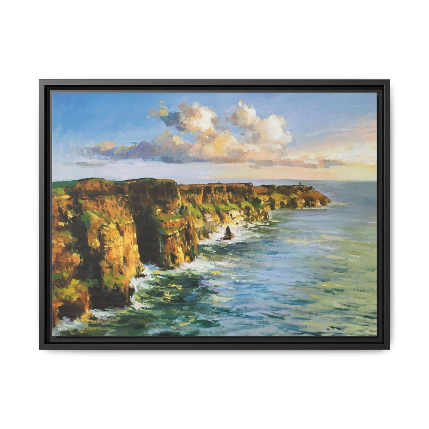 Cliffs of Moher wall art showcasing the dramatic Irish coastline, printed on high-quality canvas to bring natural beauty into your home décor.