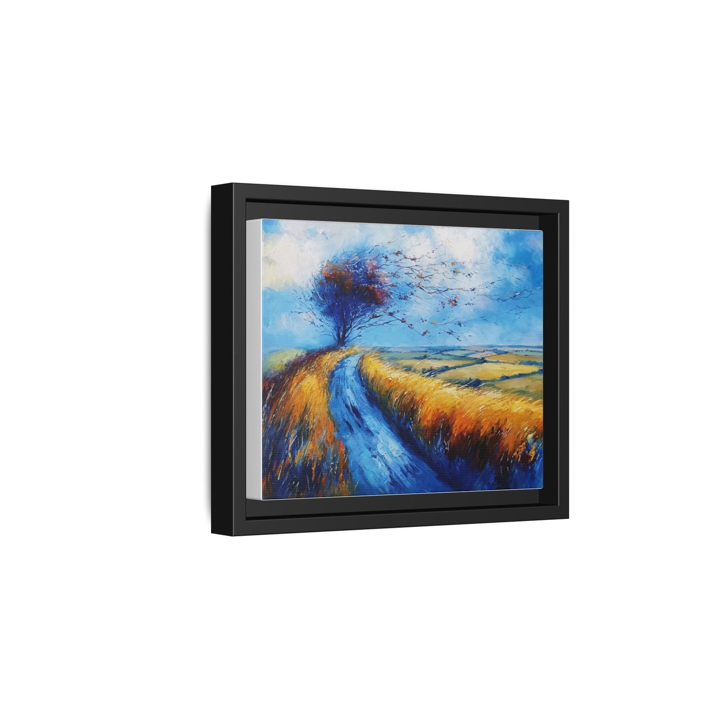 Autumn Leaves Scattering in Premium Pinewood Frame and Timeless Home Décor