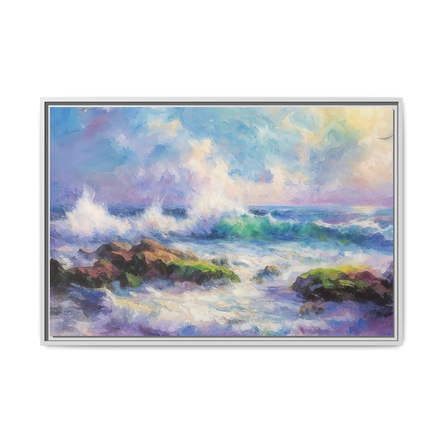 Achill Shoreline wcol wall art showcasing the stunning Irish coastal landscape, printed on high-quality canvas for a timeless and serene addition to your home décor.