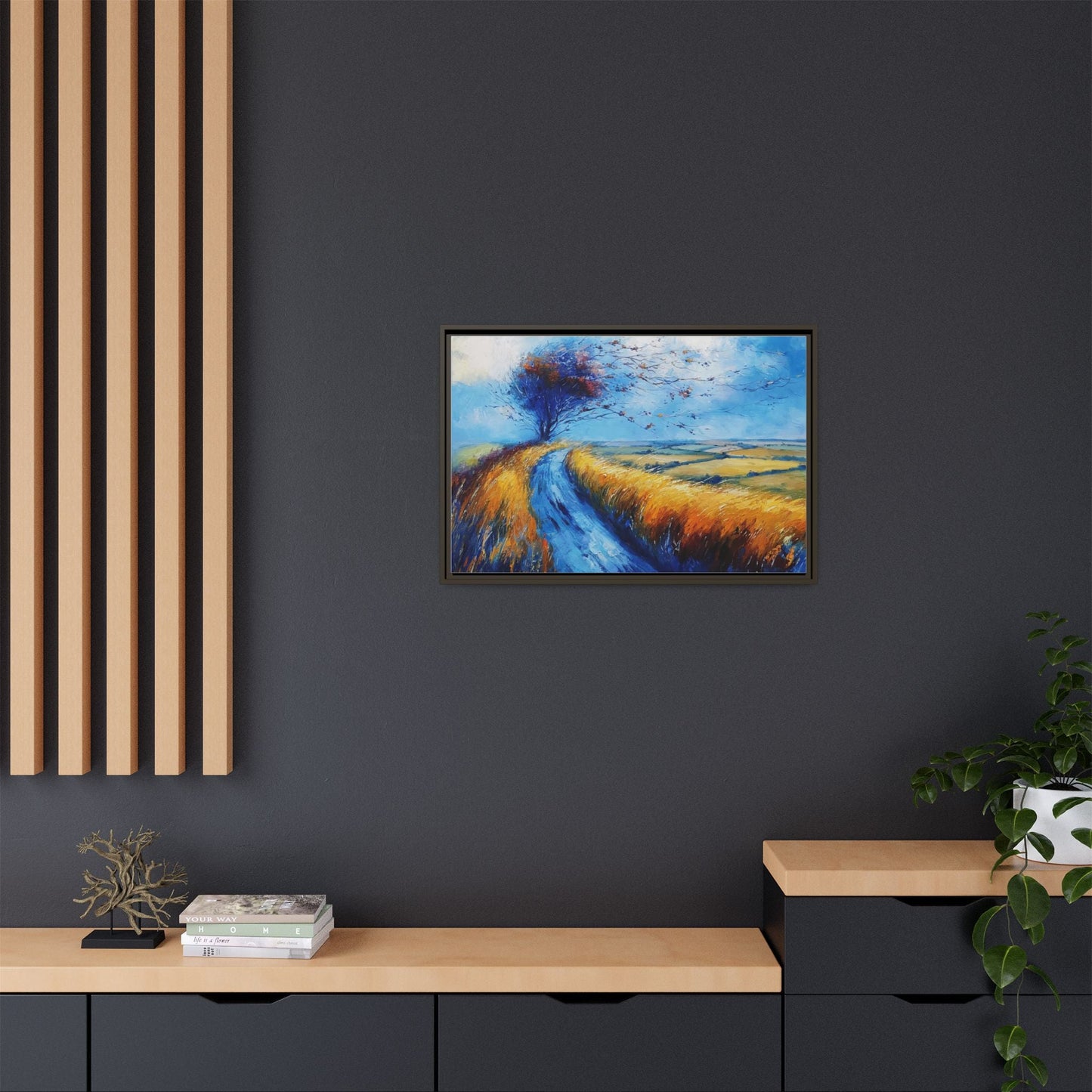 Autumn Leaves in Premium Pinewood Frame and Timeless Home Décor