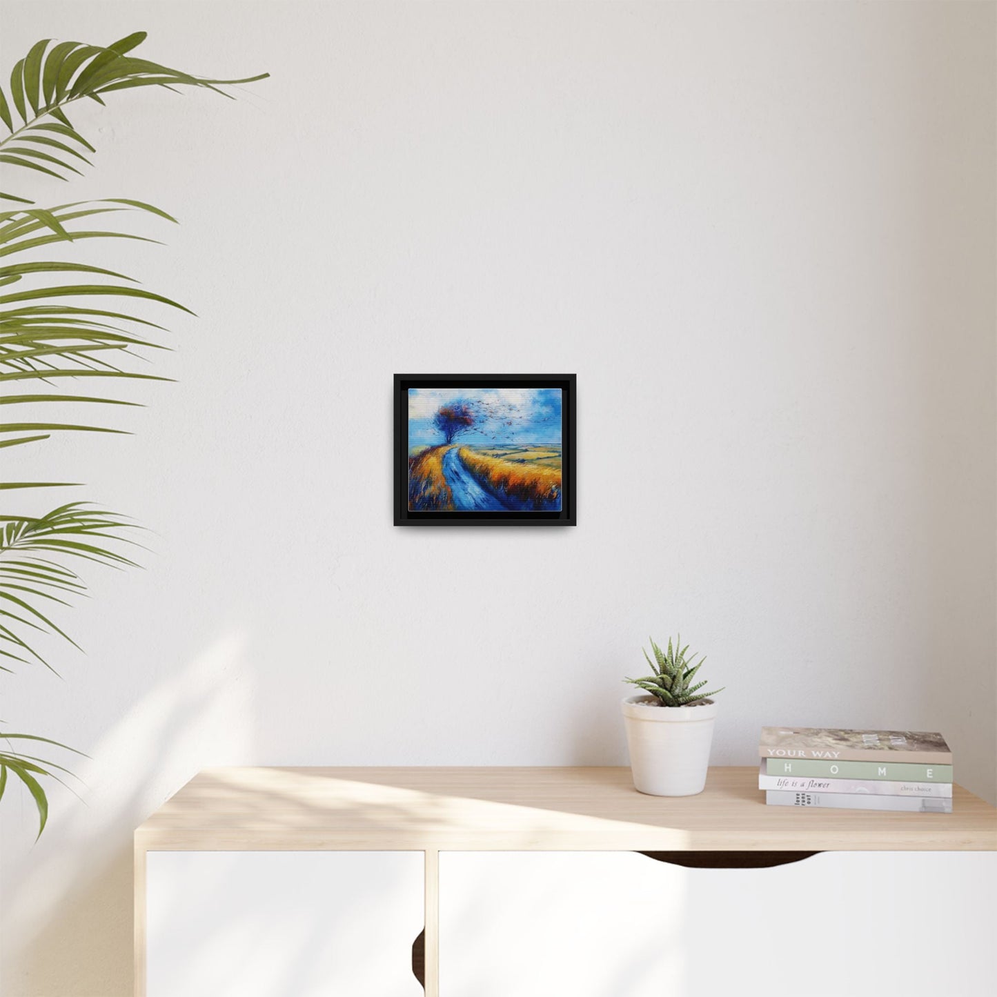 Autumn Leaves Scattering in Premium Pinewood Frame and Timeless Home Décor