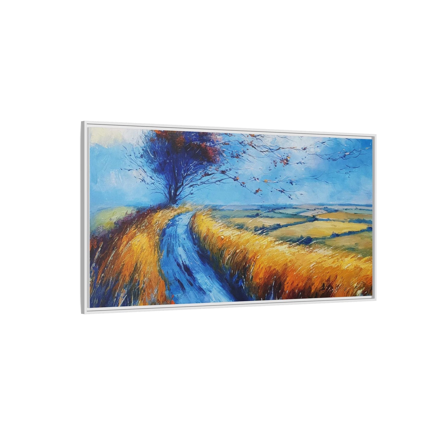 Autumn Leaves Scattering in Premium Pinewood Frame and Timeless Home Décor