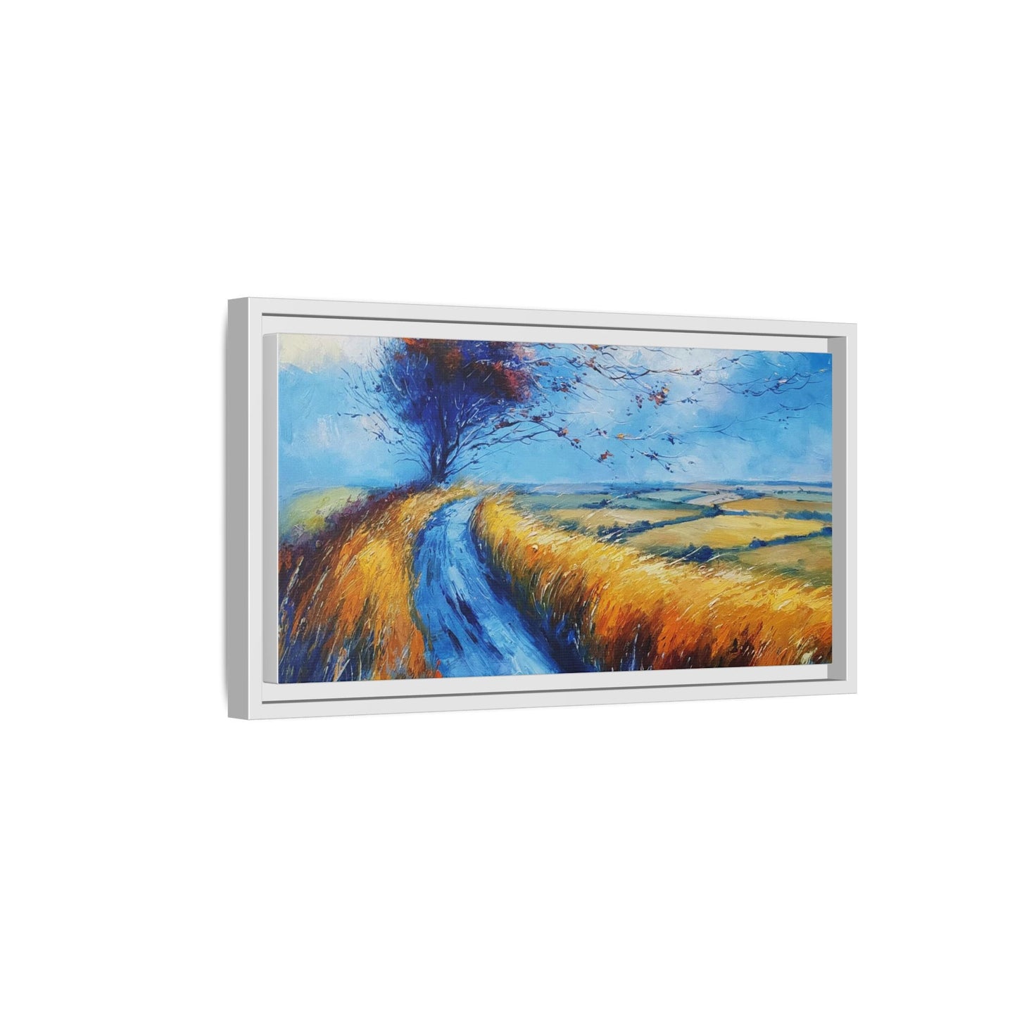 Autumn Leaves Scattering in Premium Pinewood Frame and Timeless Home Décor