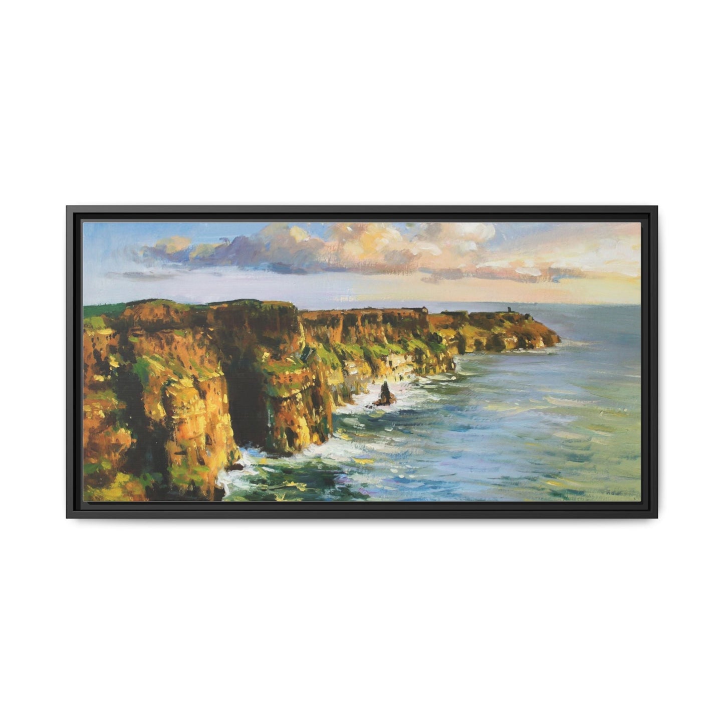 Cliffs of Moher wall art showcasing the dramatic Irish coastline, printed on high-quality canvas to bring natural beauty into your home décor.