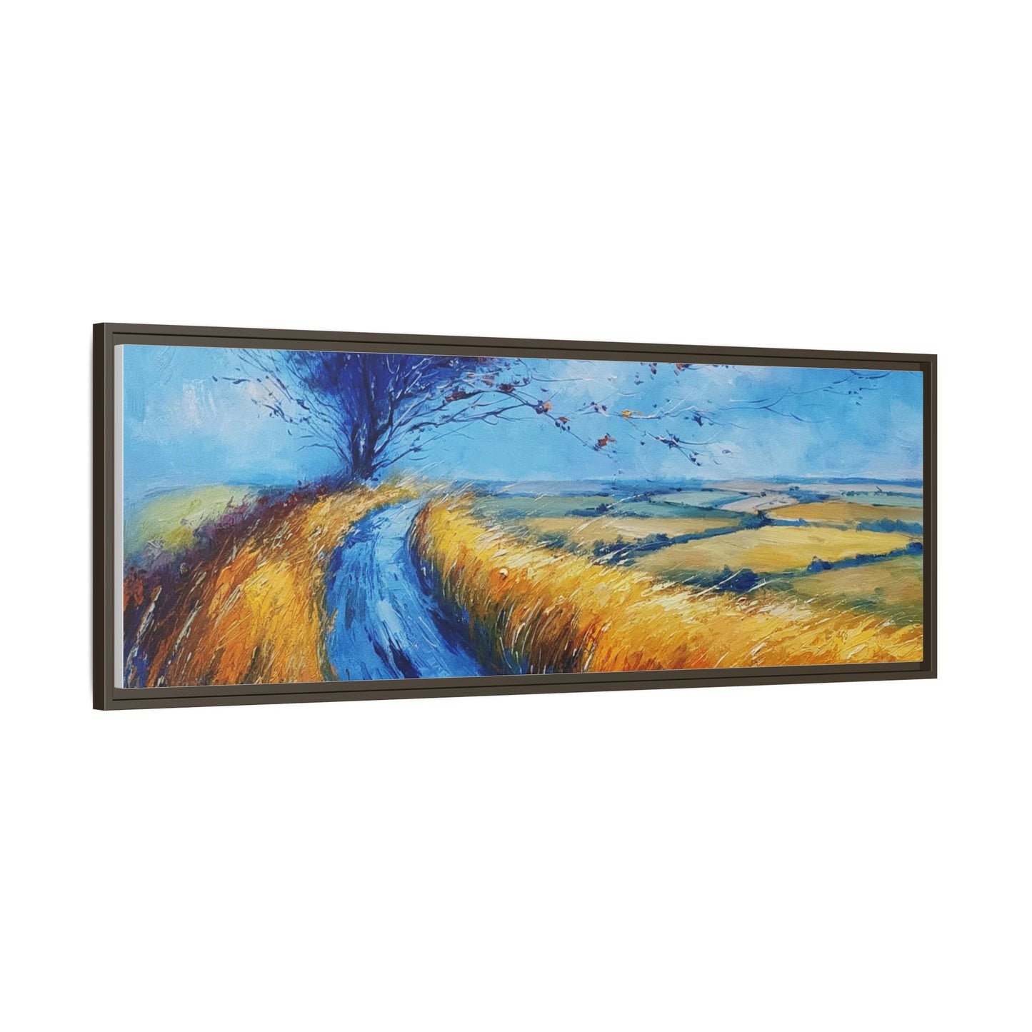 Autumn Leaves Scattering in Premium Pinewood Frame and Timeless Home Décor