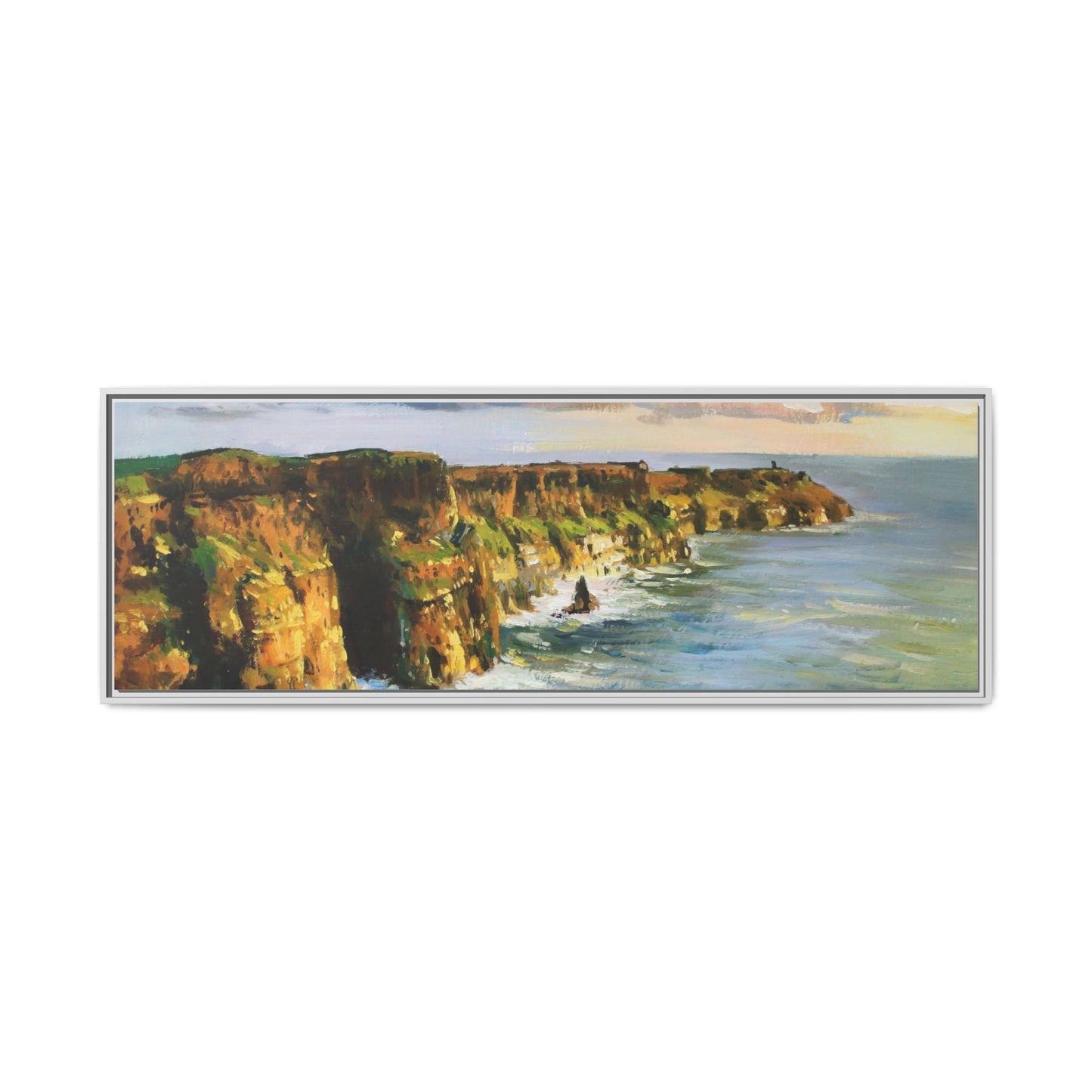 Cliffs of Moher wall art showcasing the dramatic Irish coastline, printed on high-quality canvas to bring natural beauty into your home décor.