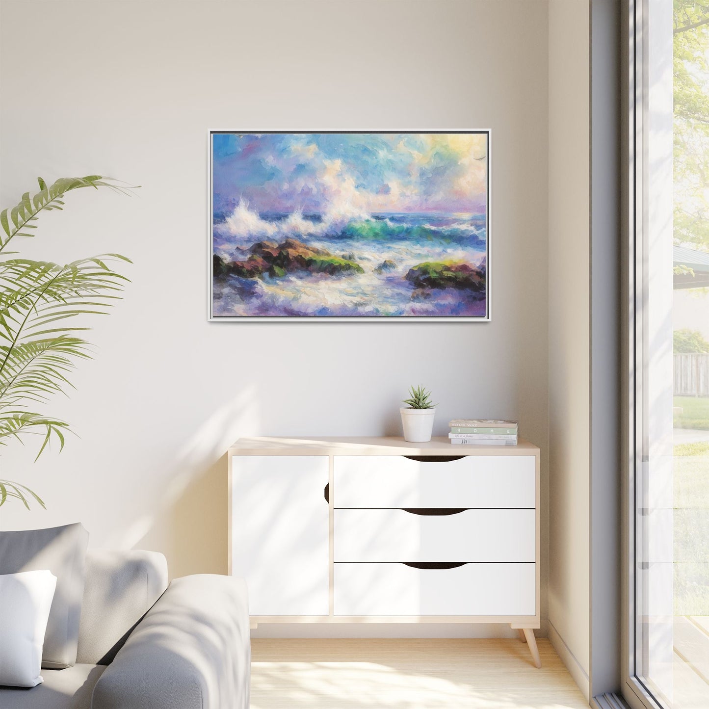 Achill Shoreline wcol wall art showcasing the stunning Irish coastal landscape, printed on high-quality canvas for a timeless and serene addition to your home décor.