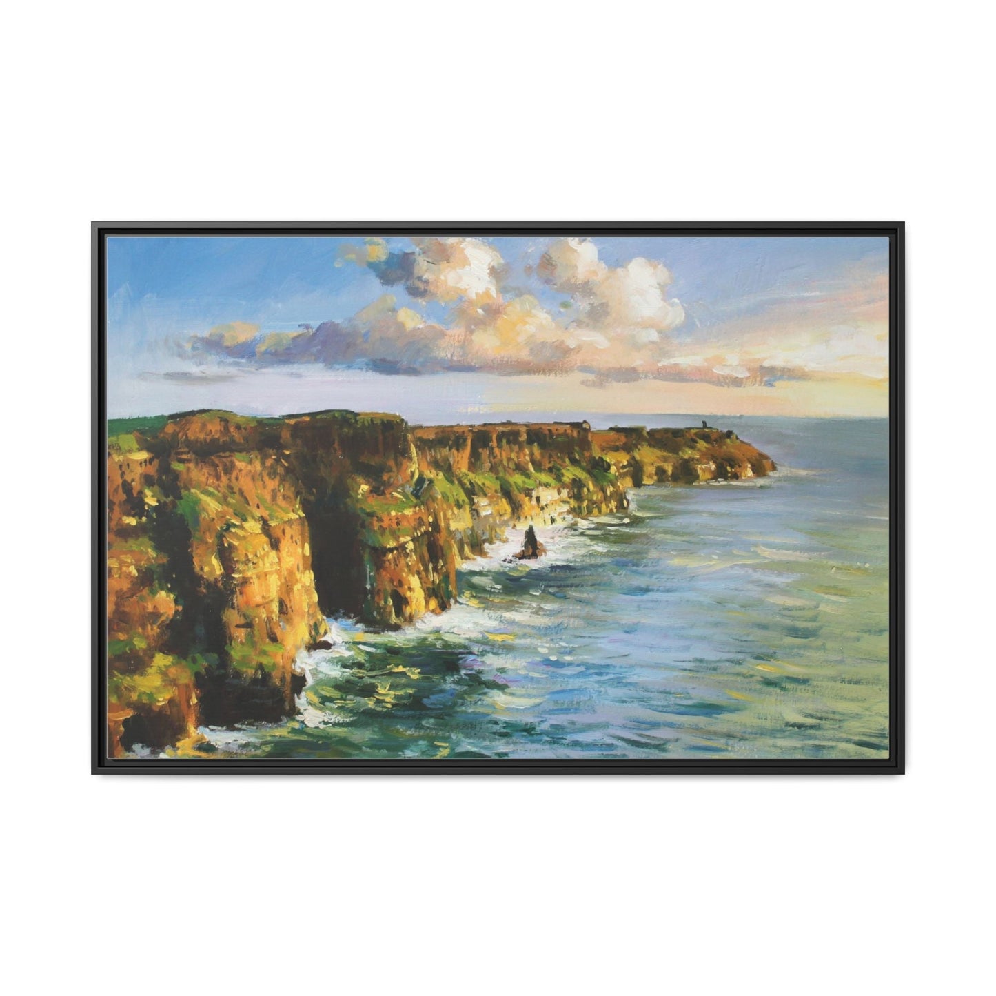 Cliffs of Moher wall art showcasing the dramatic Irish coastline, printed on high-quality canvas to bring natural beauty into your home décor.