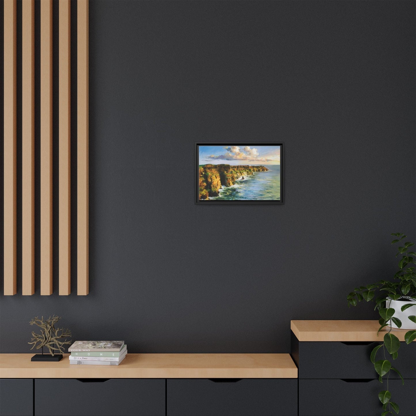 Cliffs of Moher wall art showcasing the dramatic Irish coastline, printed on high-quality canvas to bring natural beauty into your home décor.