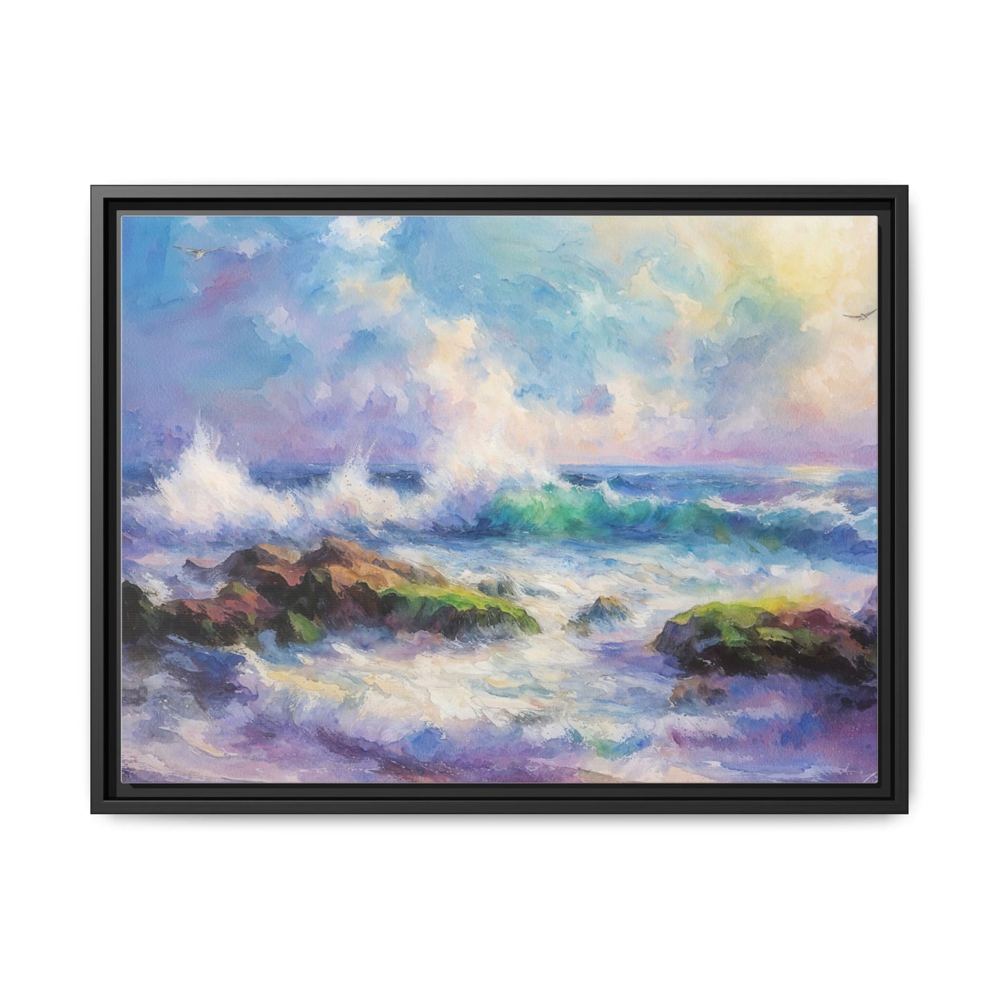 Achill Shoreline wcol wall art showcasing the stunning Irish coastal landscape, printed on high-quality canvas for a timeless and serene addition to your home décor.