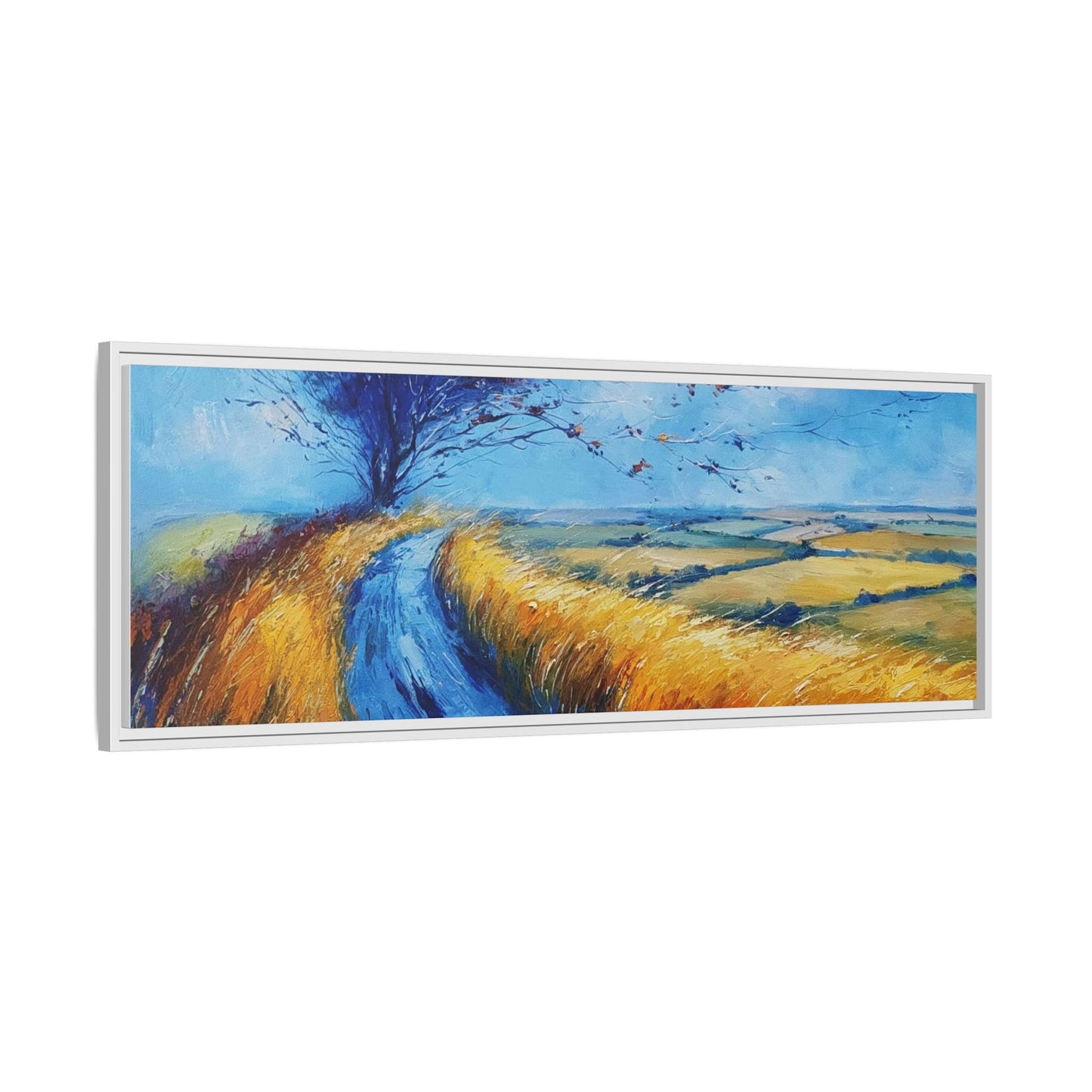 Autumn Leaves Scattering in Premium Pinewood Frame and Timeless Home Décor