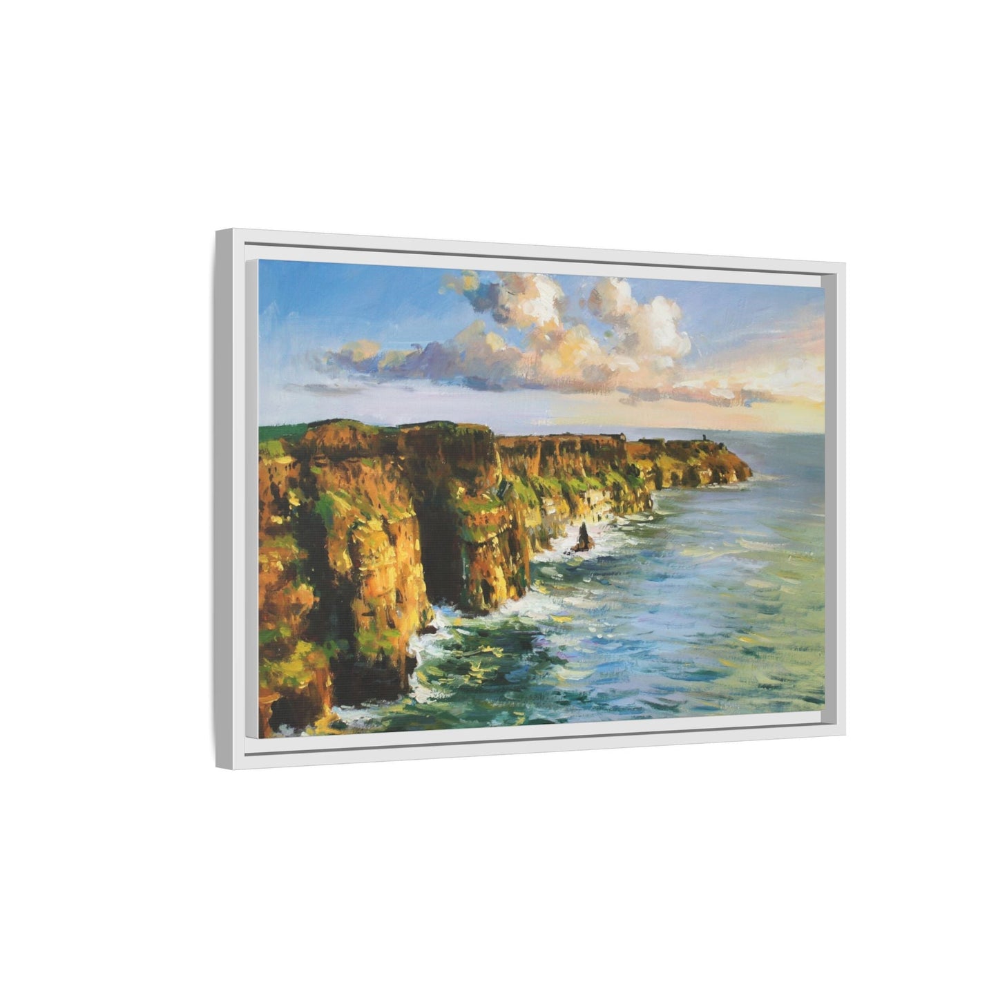 Cliffs of Moher wall art showcasing the dramatic Irish coastline, printed on high-quality canvas to bring natural beauty into your home décor.