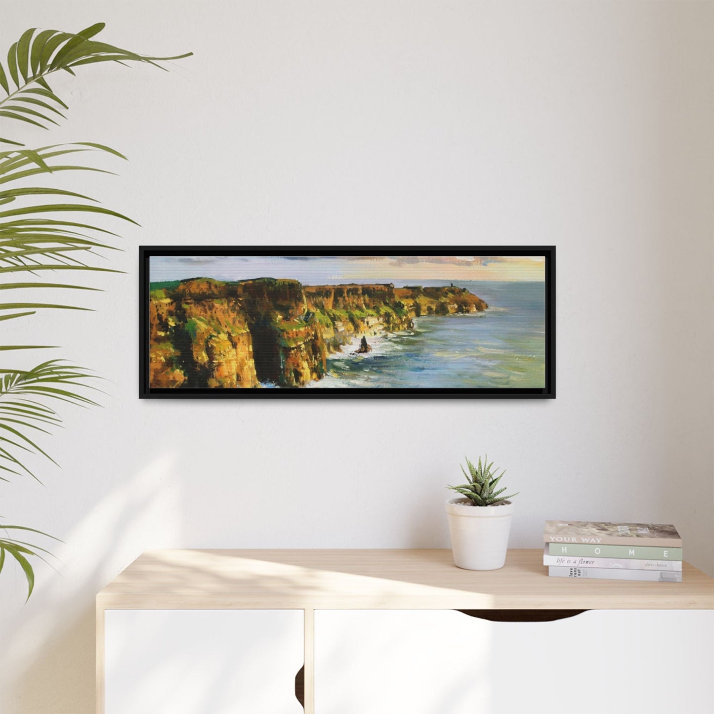 Cliffs of Moher wall art showcasing the dramatic Irish coastline, printed on high-quality canvas to bring natural beauty into your home décor.