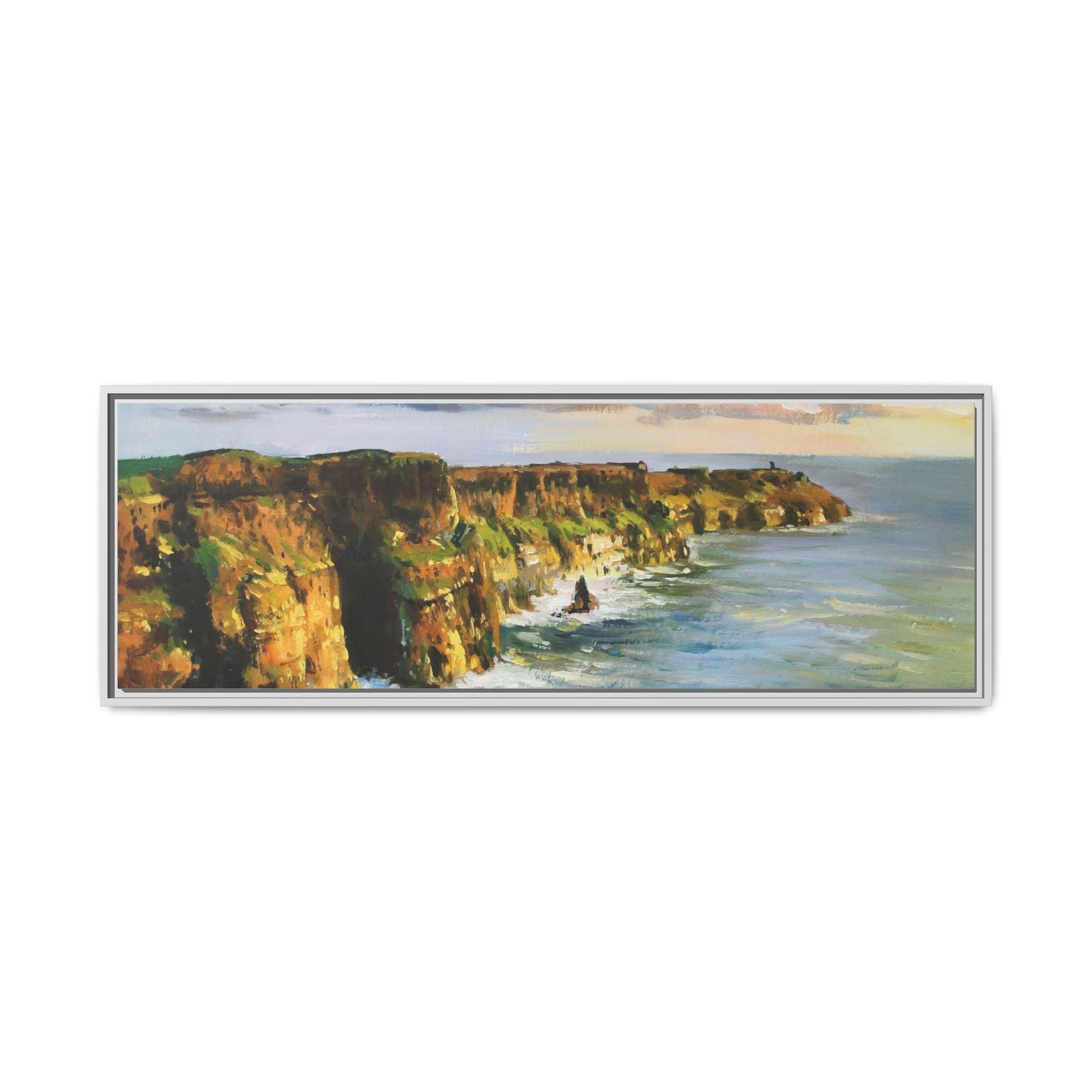 Cliffs of Moher wall art showcasing the dramatic Irish coastline, printed on high-quality canvas to bring natural beauty into your home décor.