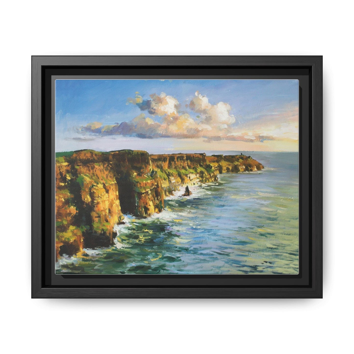 Cliffs of Moher wall art showcasing the dramatic Irish coastline, printed on high-quality canvas to bring natural beauty into your home décor.