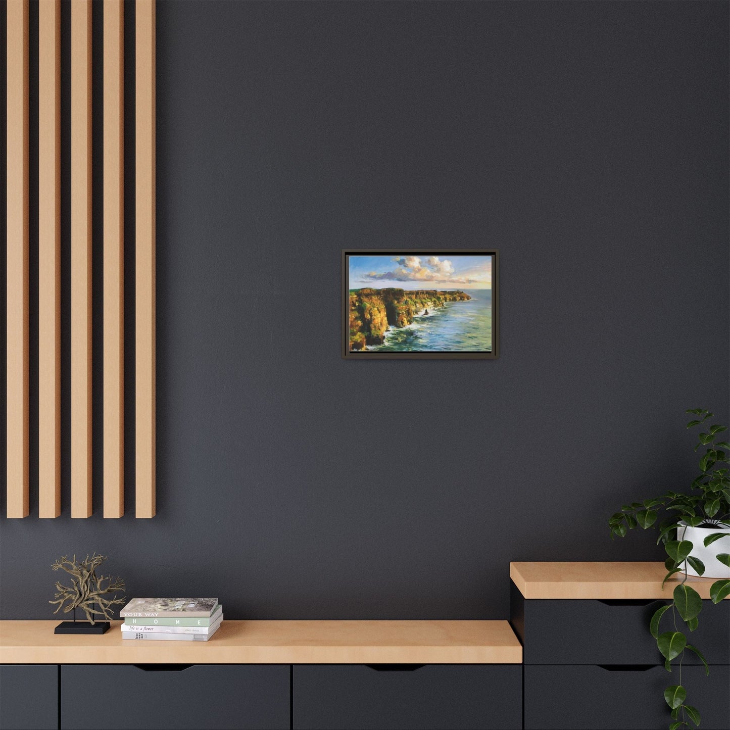 Cliffs of Moher wall art showcasing the dramatic Irish coastline, printed on high-quality canvas to bring natural beauty into your home décor.