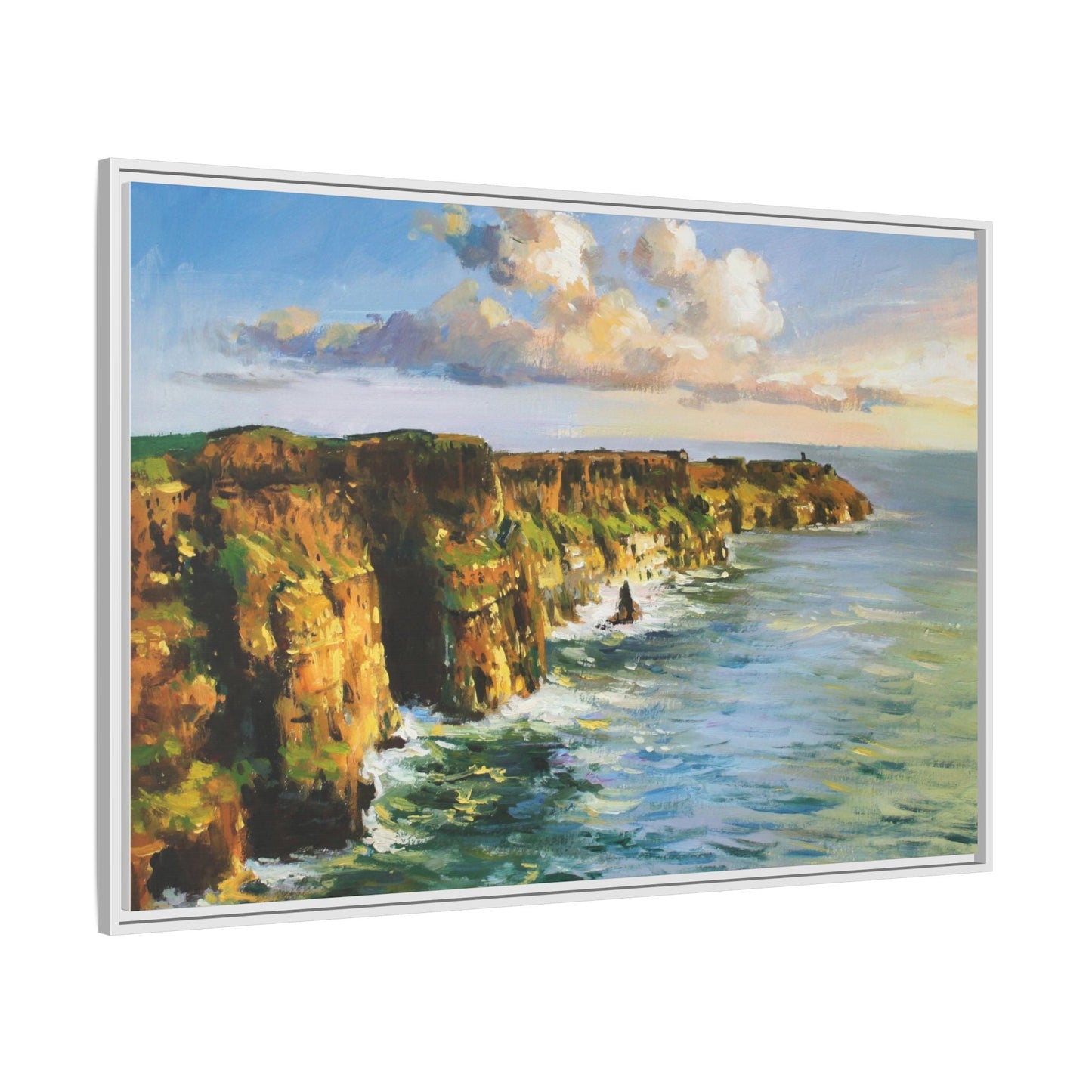 Cliffs of Moher wall art showcasing the dramatic Irish coastline, printed on high-quality canvas to bring natural beauty into your home décor.