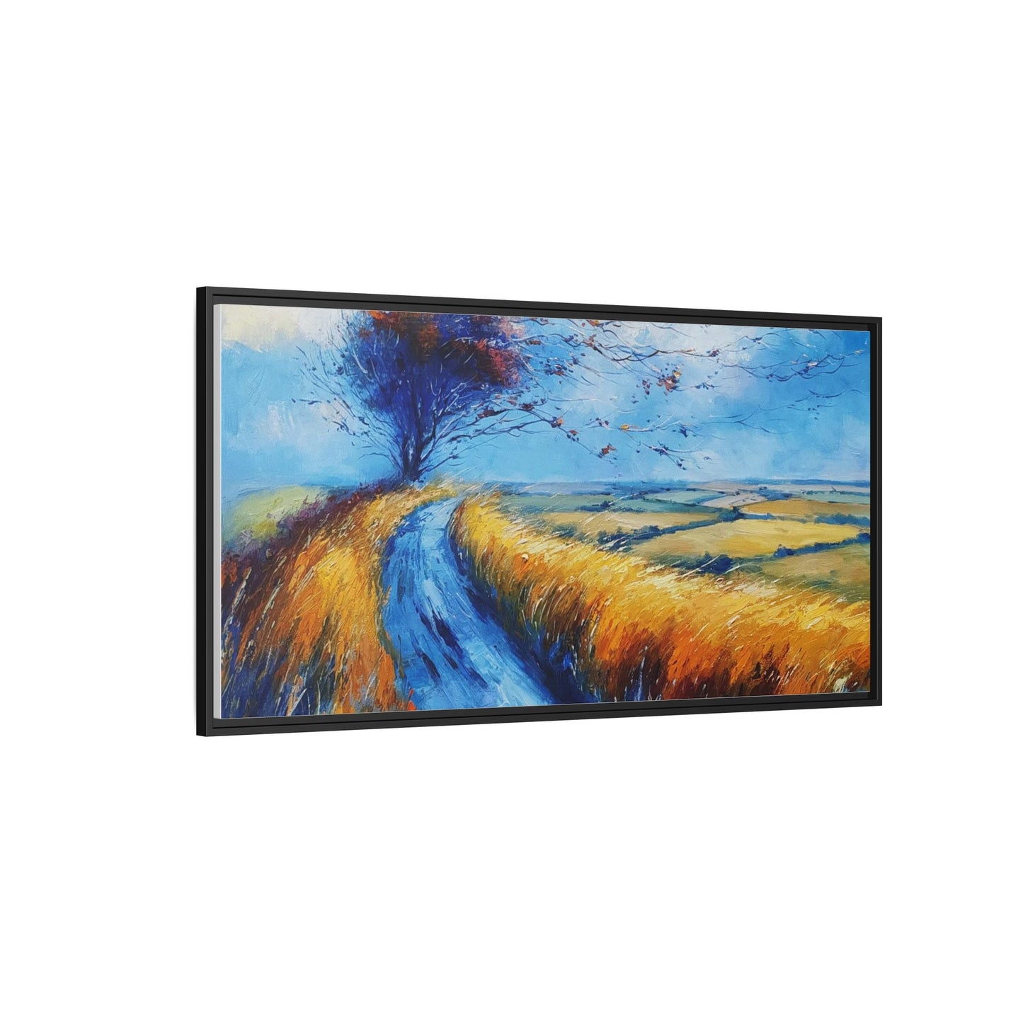 Autumn Leaves Scattering in Premium Pinewood Frame and Timeless Home Décor