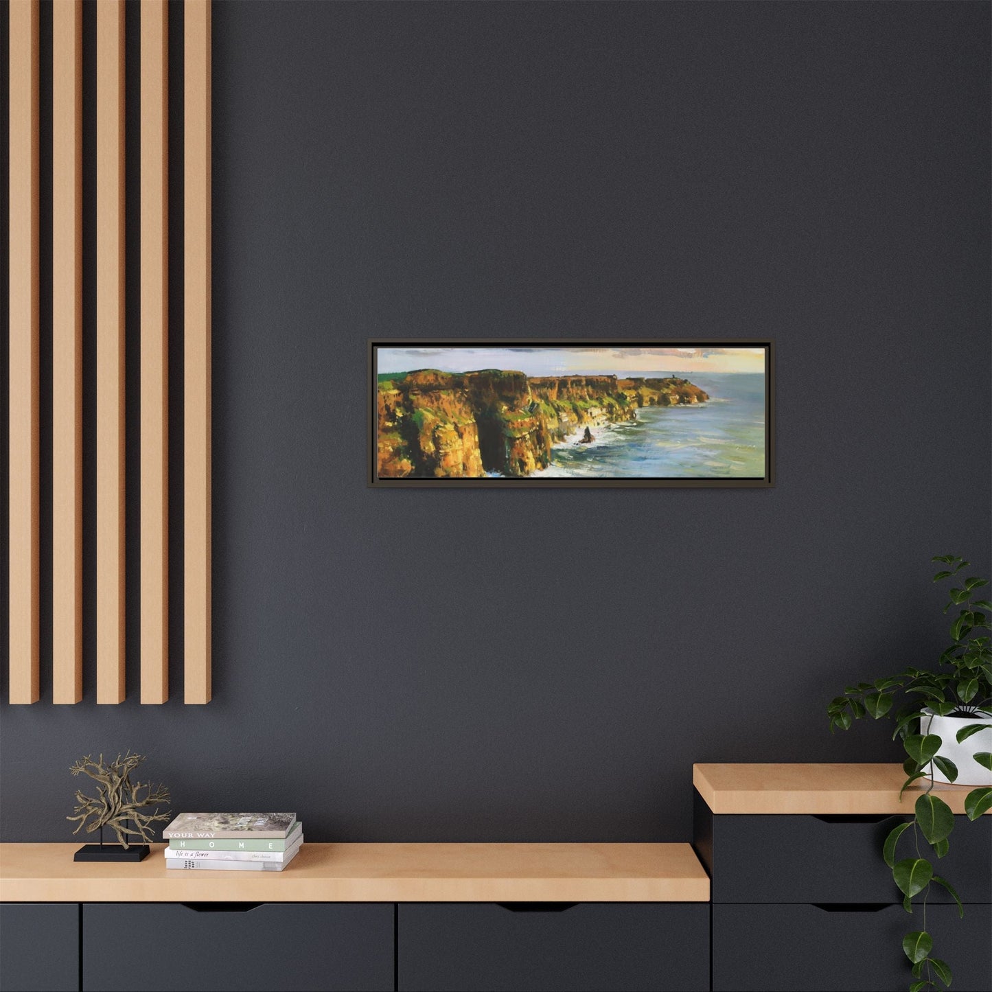 Cliffs of Moher wall art showcasing the dramatic Irish coastline, printed on high-quality canvas to bring natural beauty into your home décor.