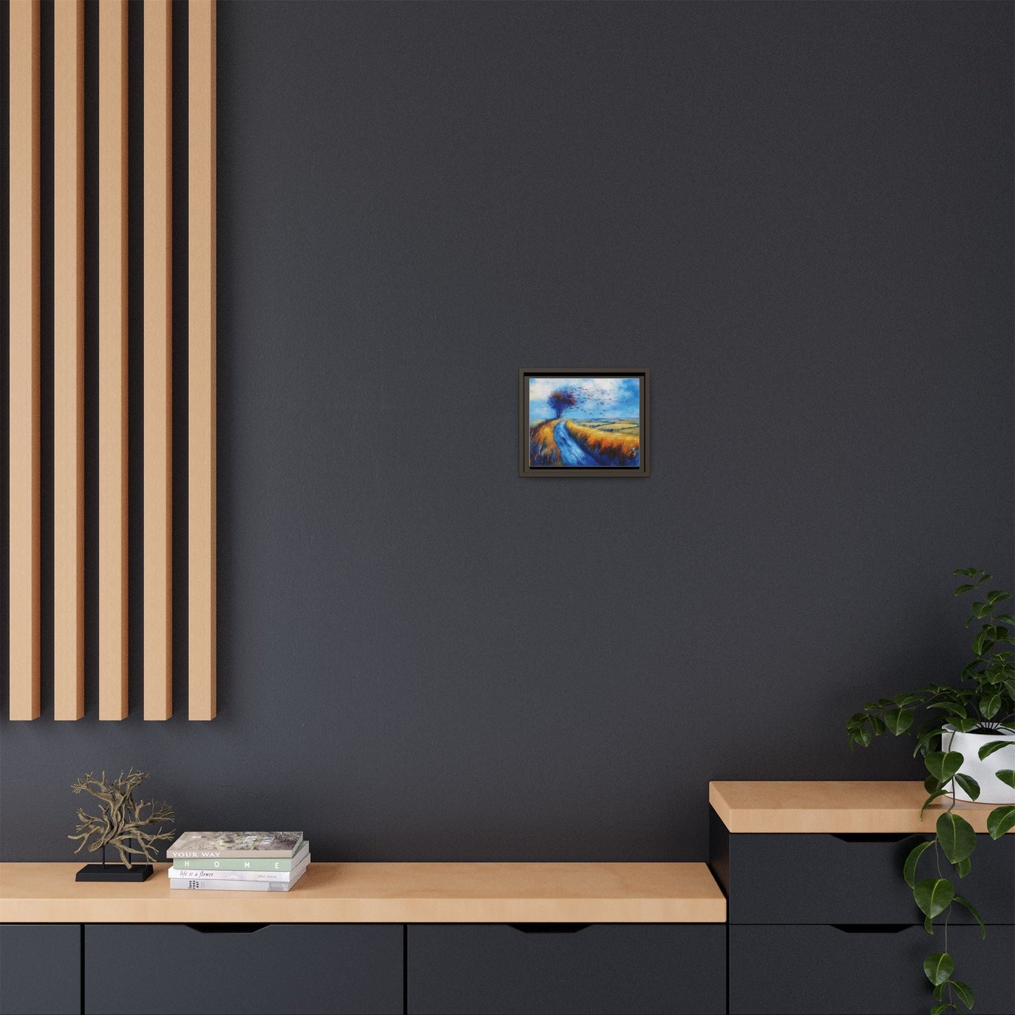 Autumn Leaves Scattering in Premium Pinewood Frame and Timeless Home Décor