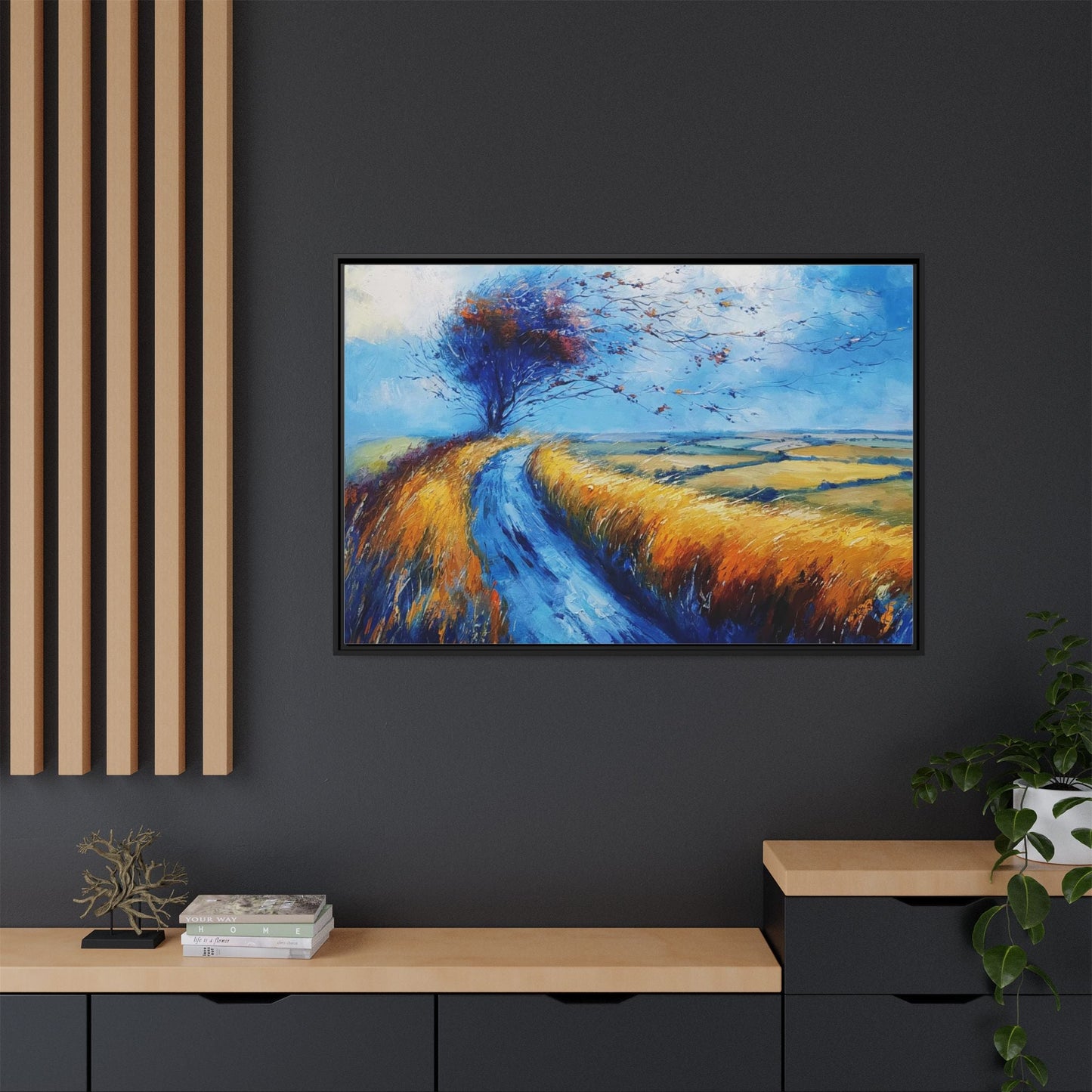 Autumn Leaves in Premium Pinewood Frame and Timeless Home Décor