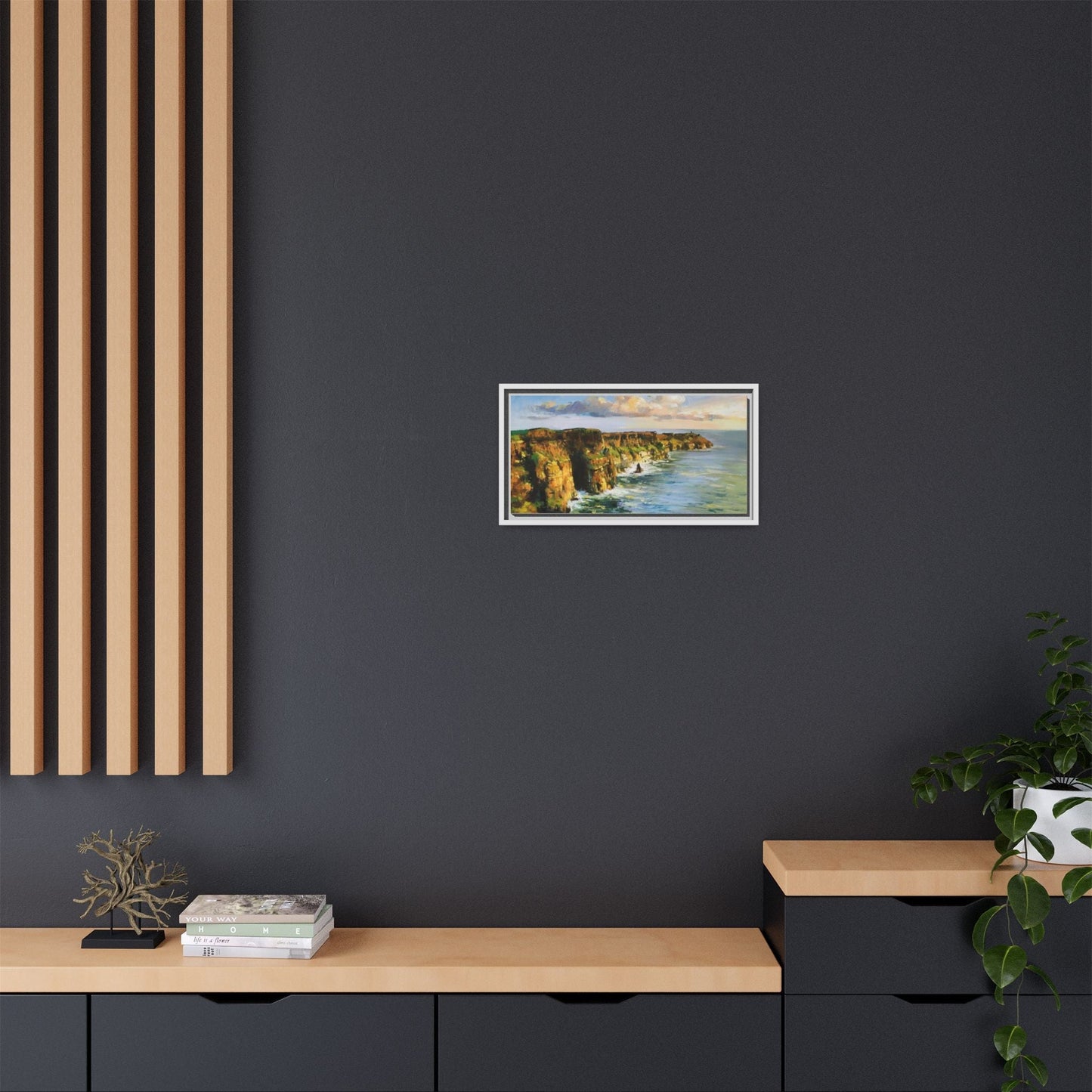 Cliffs of Moher wall art showcasing the dramatic Irish coastline, printed on high-quality canvas to bring natural beauty into your home décor.