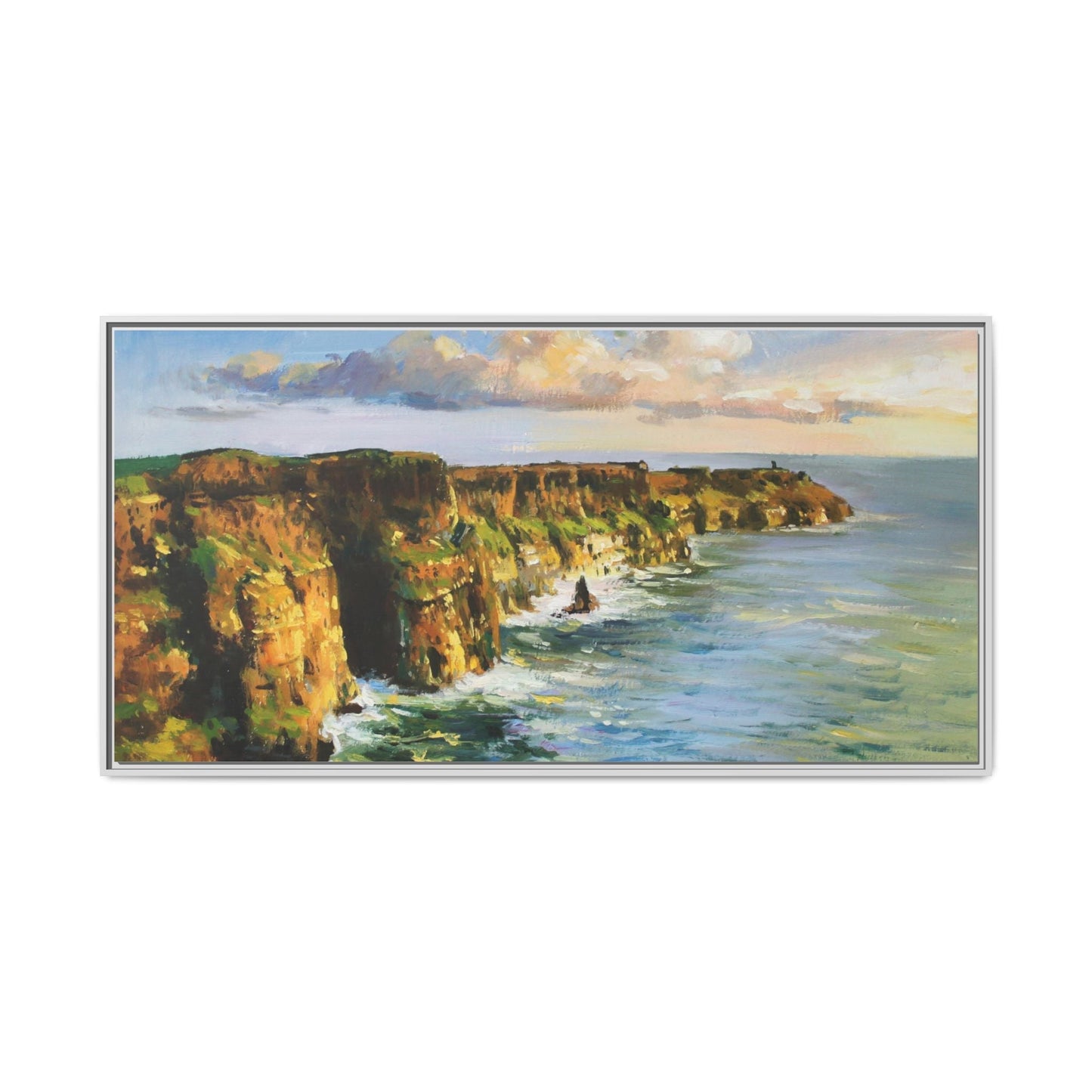 Cliffs of Moher wall art showcasing the dramatic Irish coastline, printed on high-quality canvas to bring natural beauty into your home décor.
