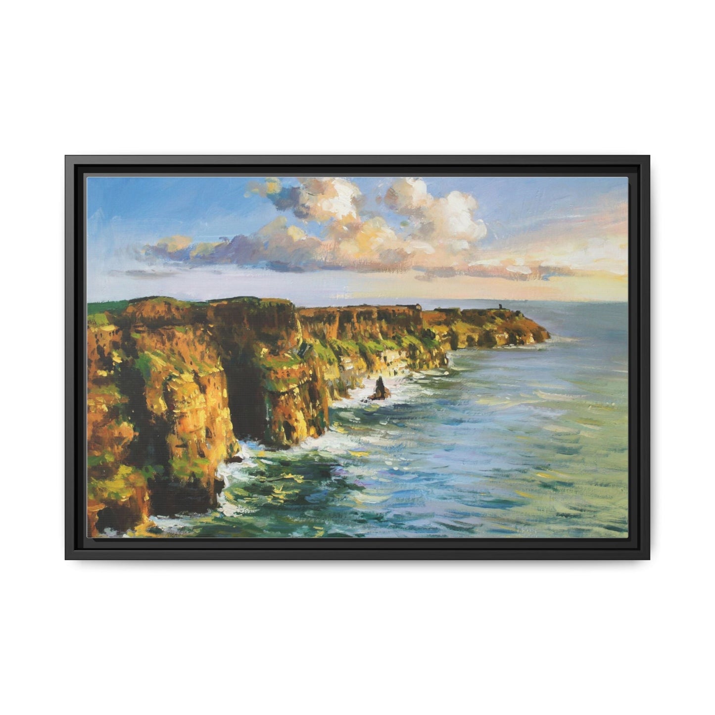 Cliffs of Moher wall art showcasing the dramatic Irish coastline, printed on high-quality canvas to bring natural beauty into your home décor.