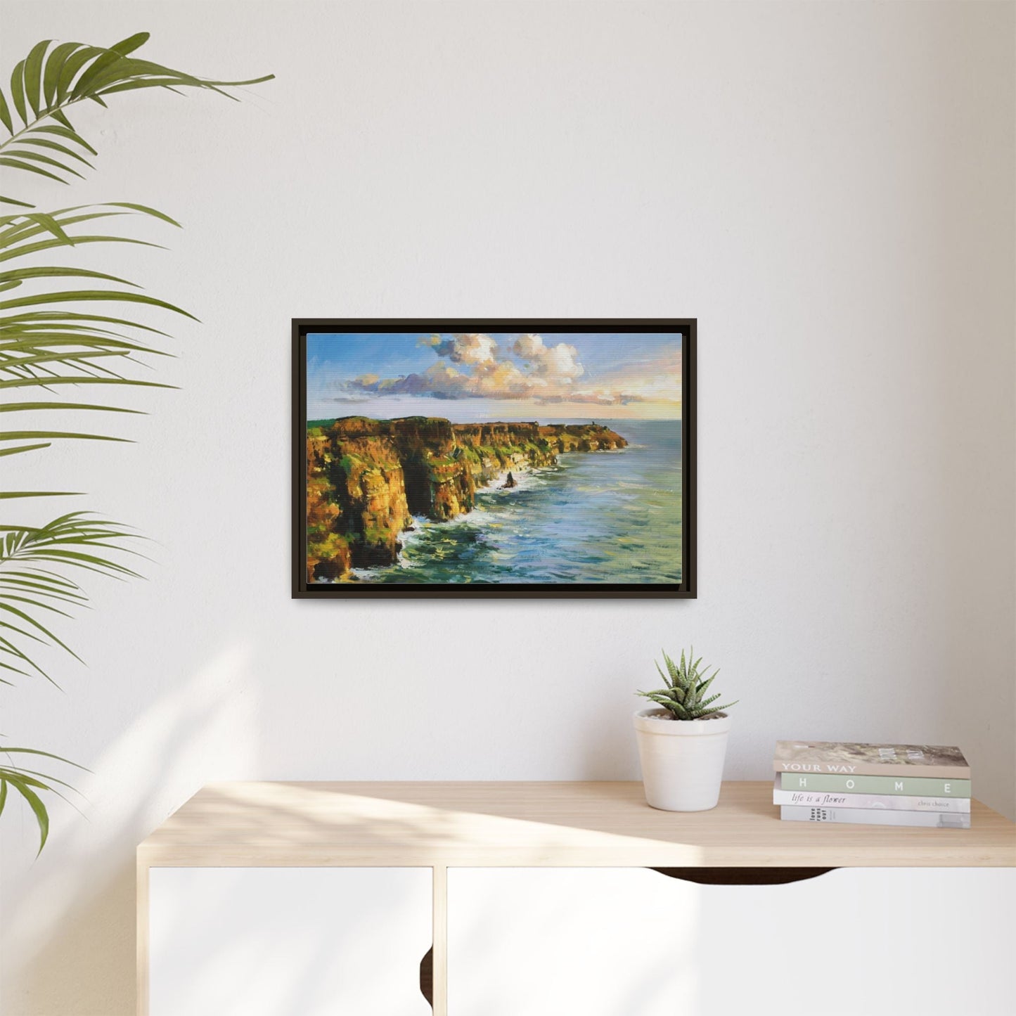 Cliffs of Moher wall art showcasing the dramatic Irish coastline, printed on high-quality canvas to bring natural beauty into your home décor.
