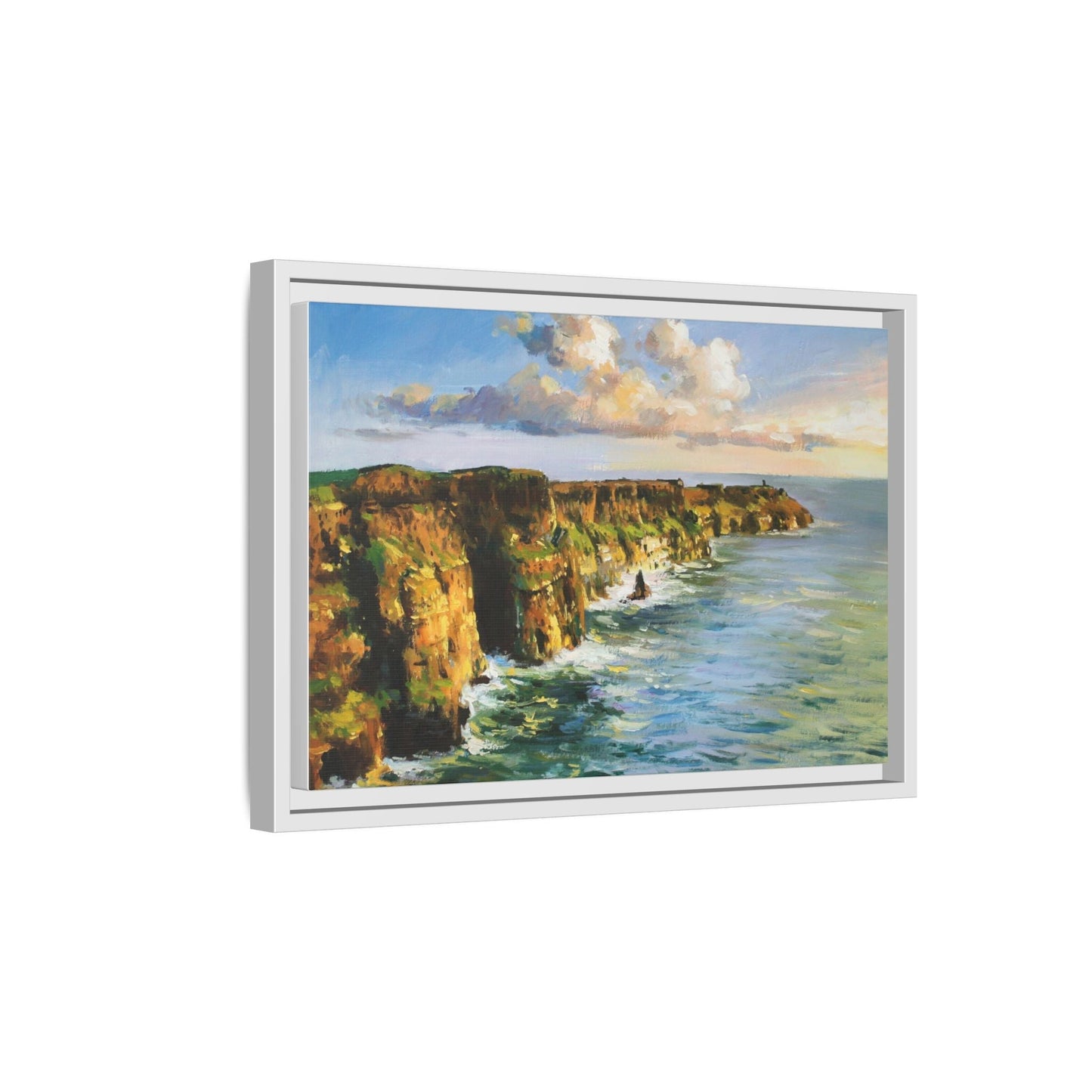 Cliffs of Moher wall art showcasing the dramatic Irish coastline, printed on high-quality canvas to bring natural beauty into your home décor.