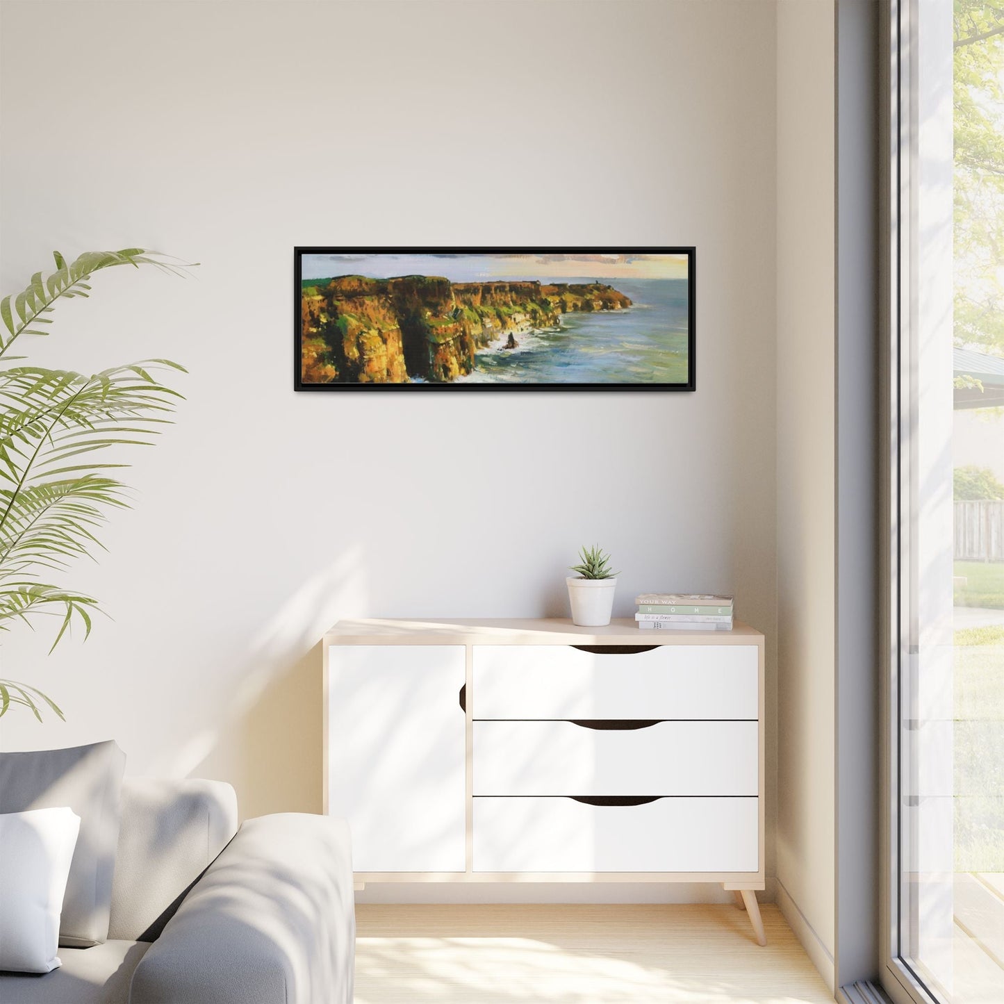 Cliffs of Moher wall art showcasing the dramatic Irish coastline, printed on high-quality canvas to bring natural beauty into your home décor.