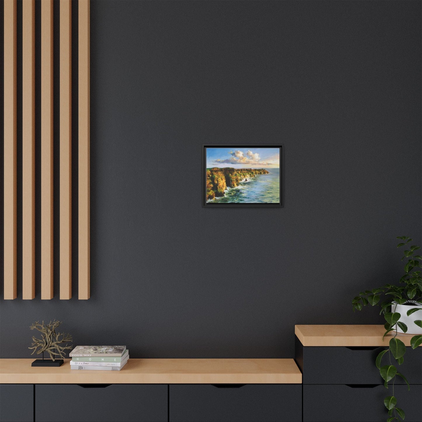 Cliffs of Moher wall art showcasing the dramatic Irish coastline, printed on high-quality canvas to bring natural beauty into your home décor.