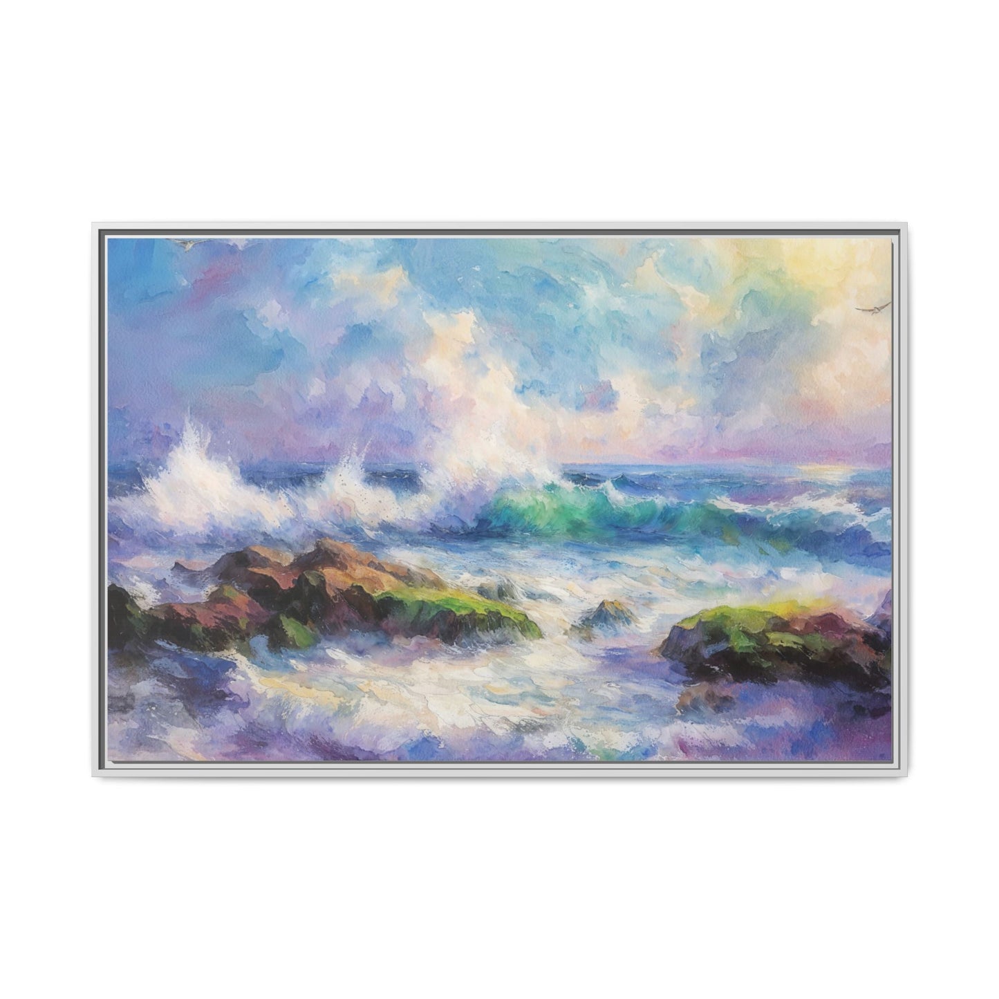 Achill Shoreline wcol wall art showcasing the stunning Irish coastal landscape, printed on high-quality canvas for a timeless and serene addition to your home décor.