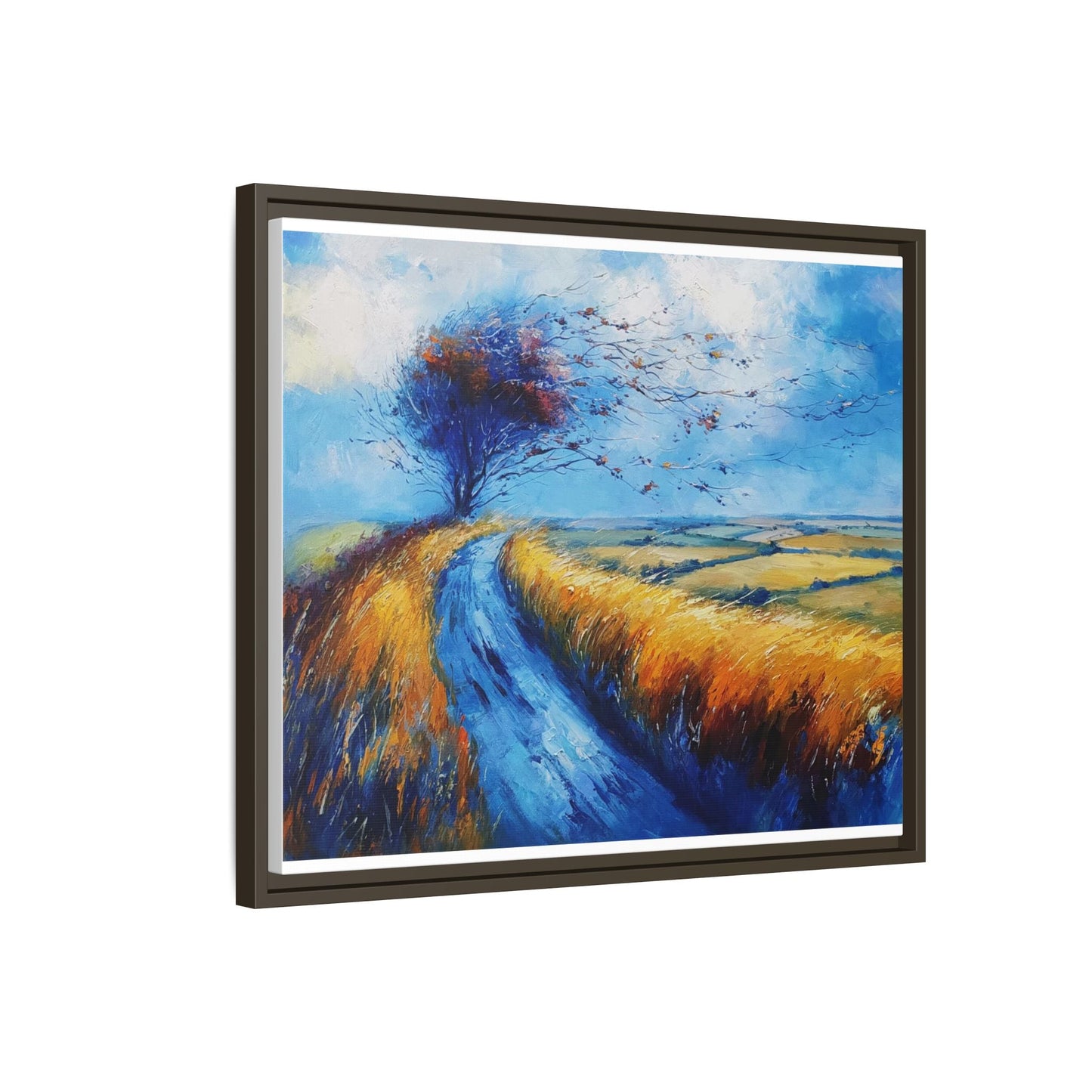 Autumn Leaves Scattering in Premium Pinewood Frame and Timeless Home Décor