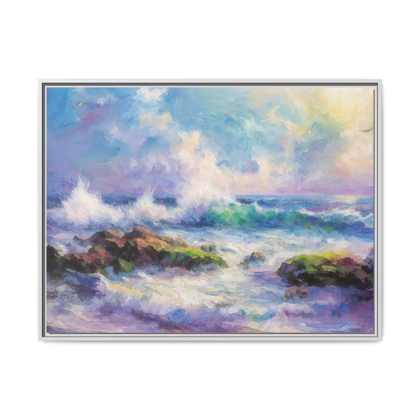 Achill Shoreline wcol wall art showcasing the stunning Irish coastal landscape, printed on high-quality canvas for a timeless and serene addition to your home décor.