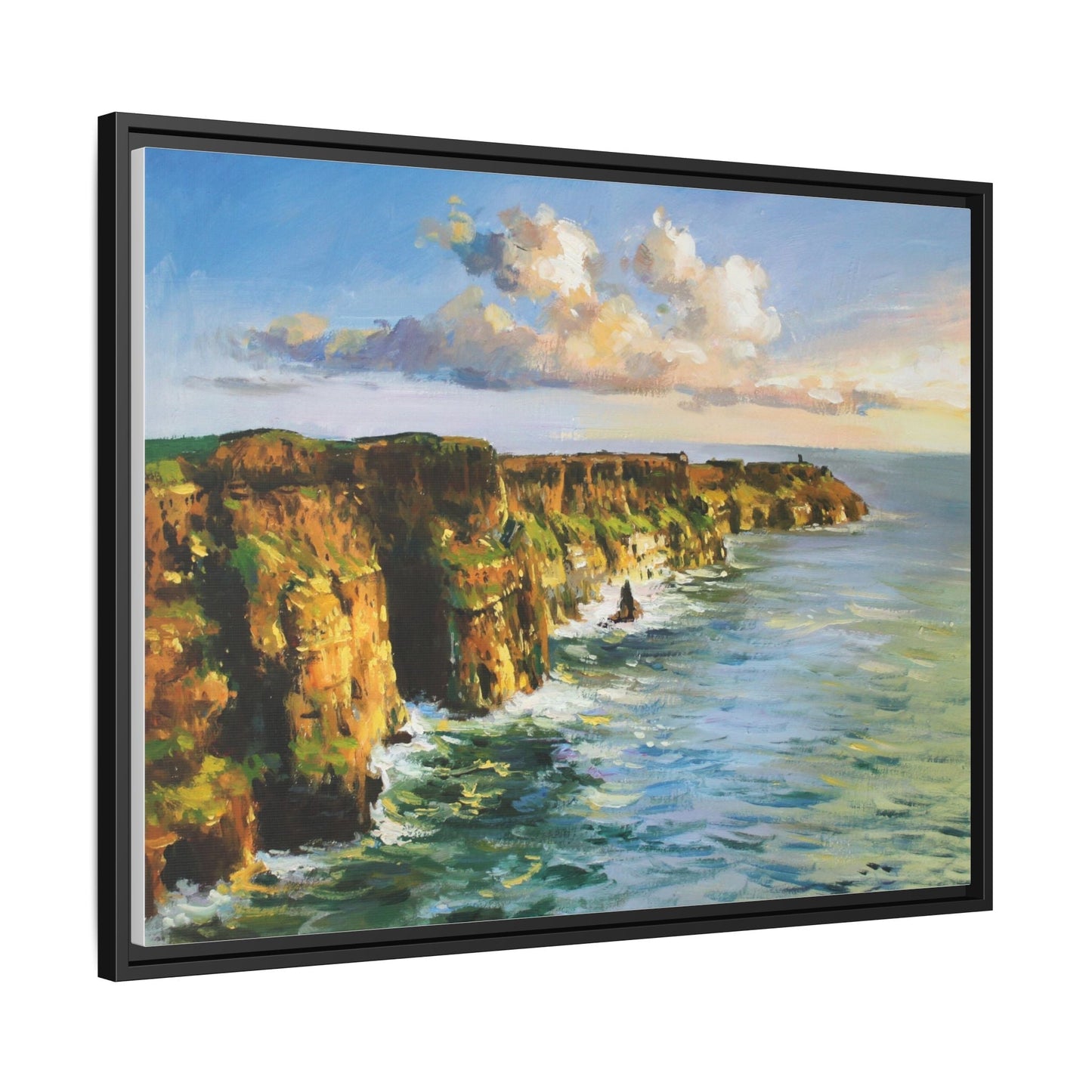 Cliffs of Moher wall art showcasing the dramatic Irish coastline, printed on high-quality canvas to bring natural beauty into your home décor.
