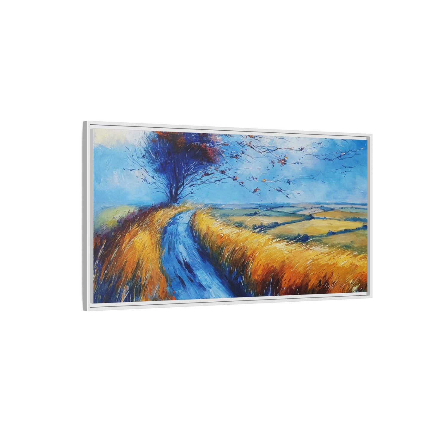 Autumn Leaves Scattering in Premium Pinewood Frame and Timeless Home Décor