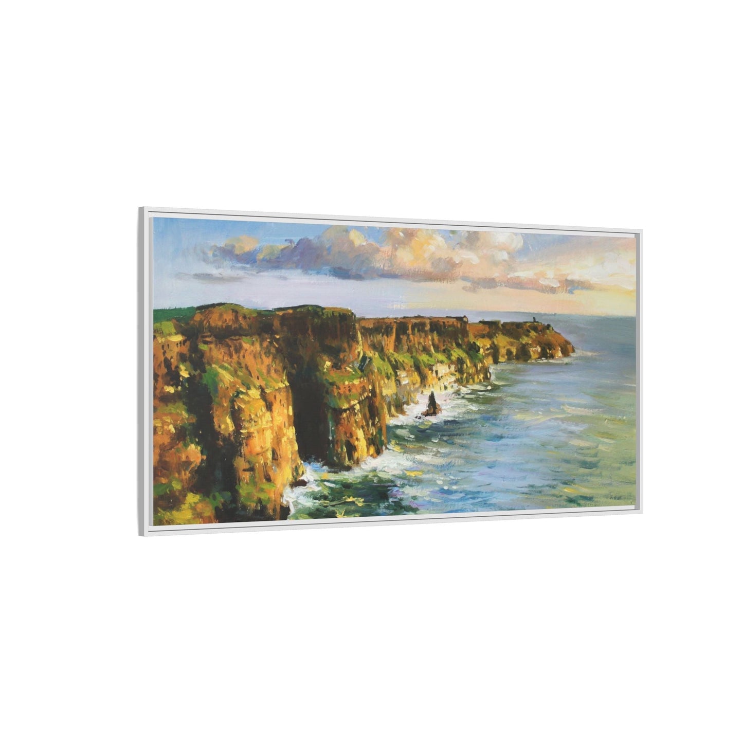 Cliffs of Moher wall art showcasing the dramatic Irish coastline, printed on high-quality canvas to bring natural beauty into your home décor.