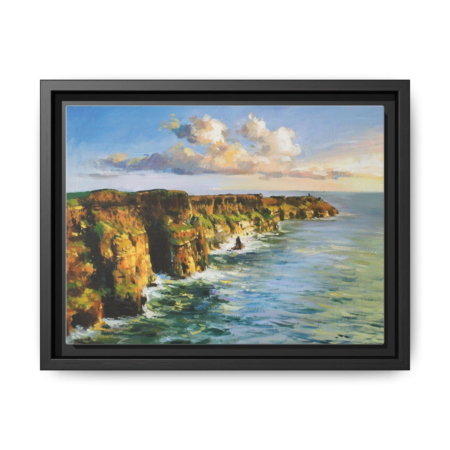 Cliffs of Moher wall art showcasing the dramatic Irish coastline, printed on high-quality canvas to bring natural beauty into your home décor.