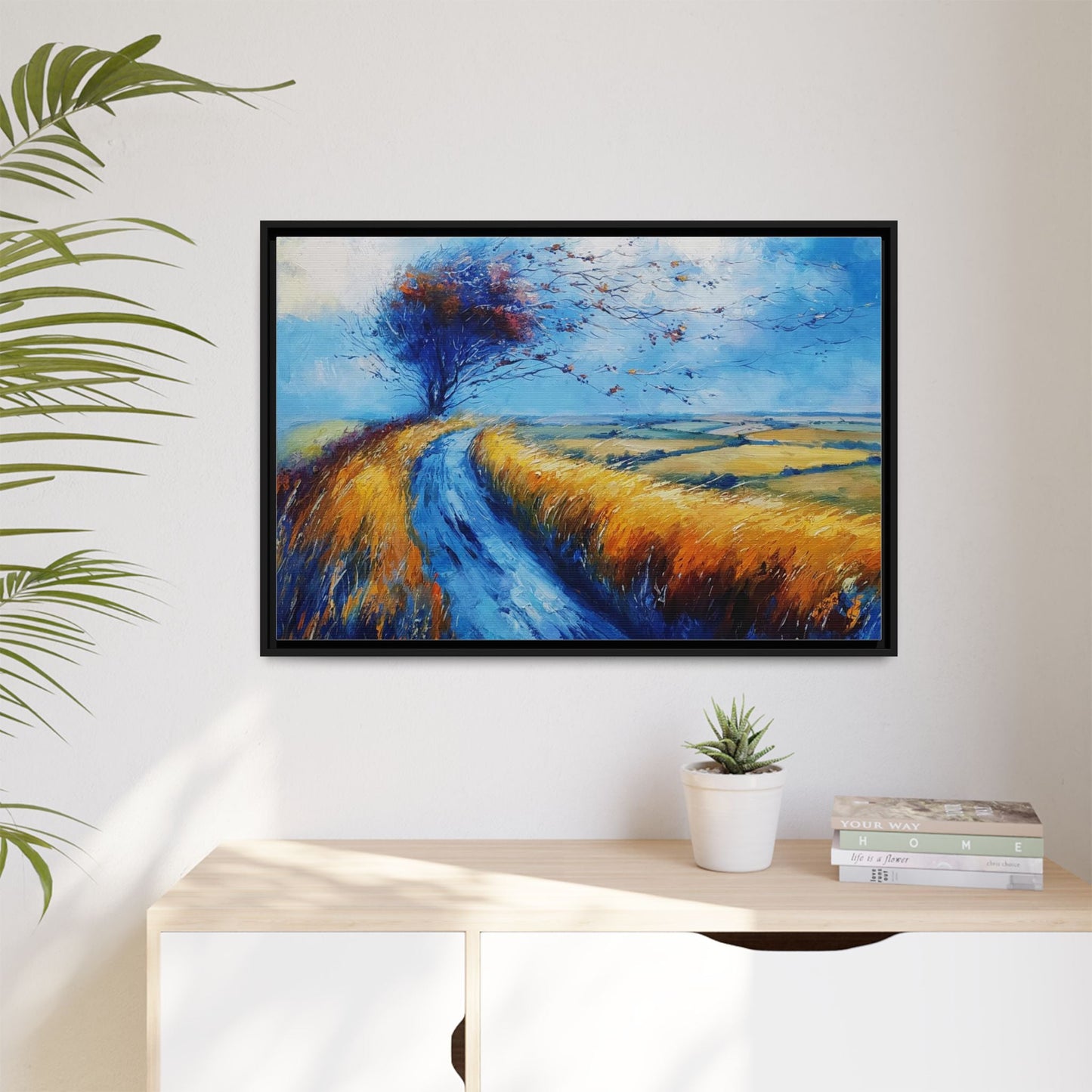 Autumn Leaves in Premium Pinewood Frame and Timeless Home Décor