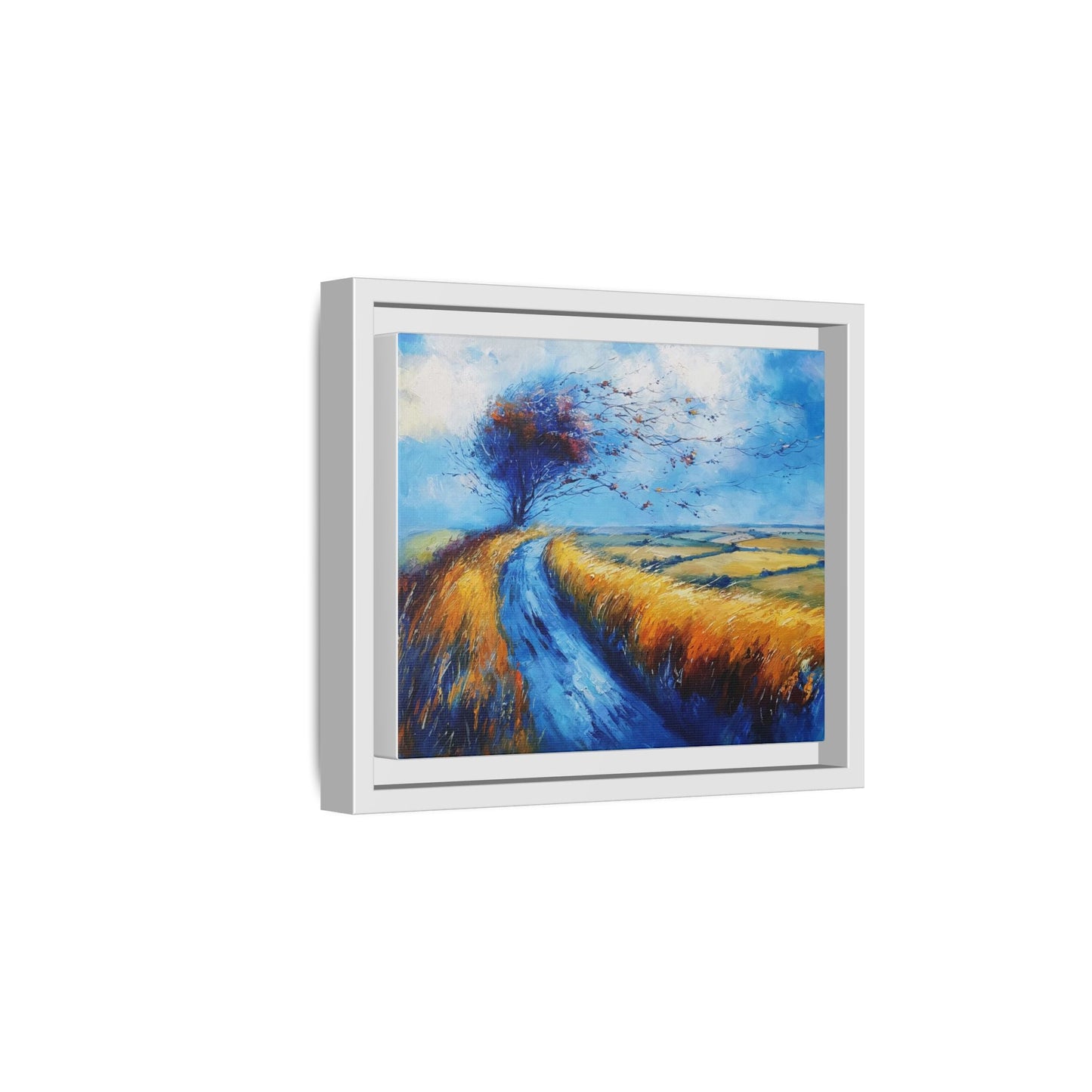 Autumn Leaves Scattering in Premium Pinewood Frame and Timeless Home Décor