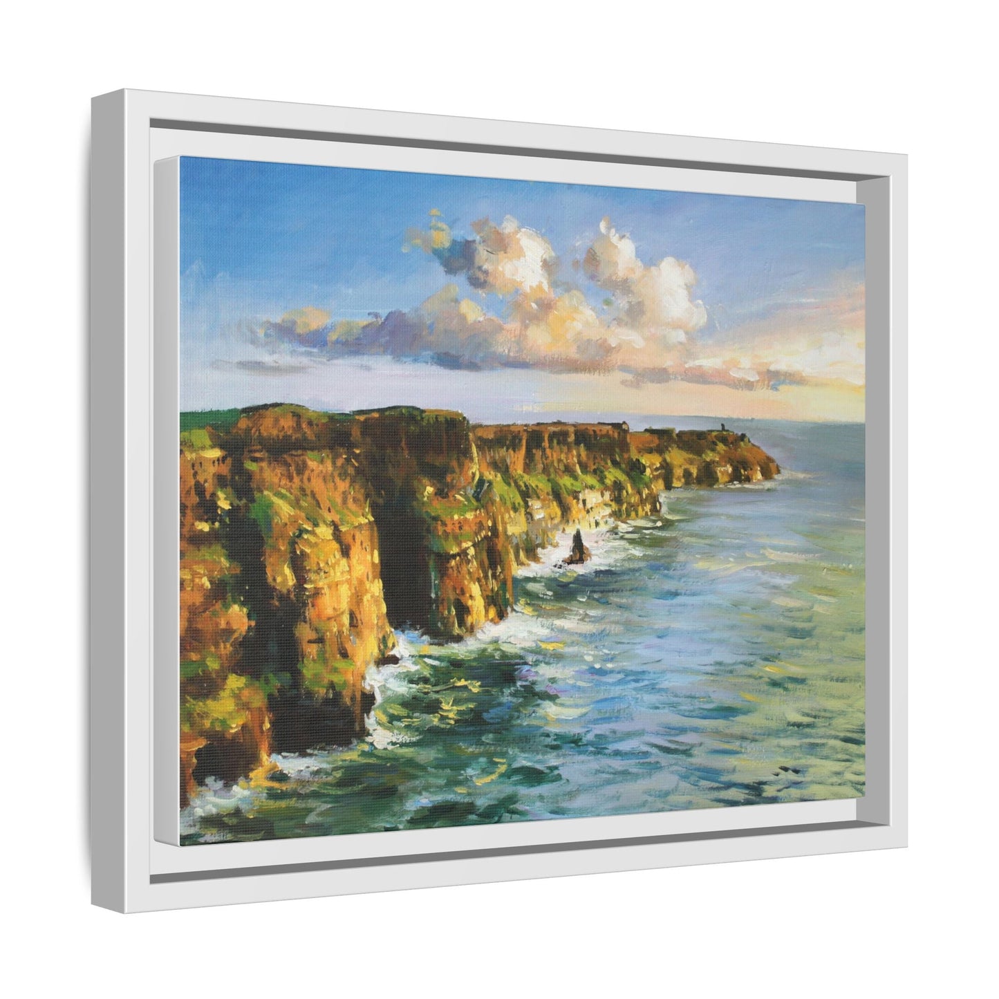 Cliffs of Moher wall art showcasing the dramatic Irish coastline, printed on high-quality canvas to bring natural beauty into your home décor.
