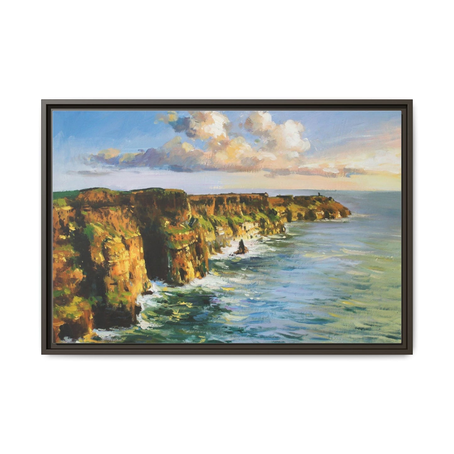 Cliffs of Moher wall art showcasing the dramatic Irish coastline, printed on high-quality canvas to bring natural beauty into your home décor.